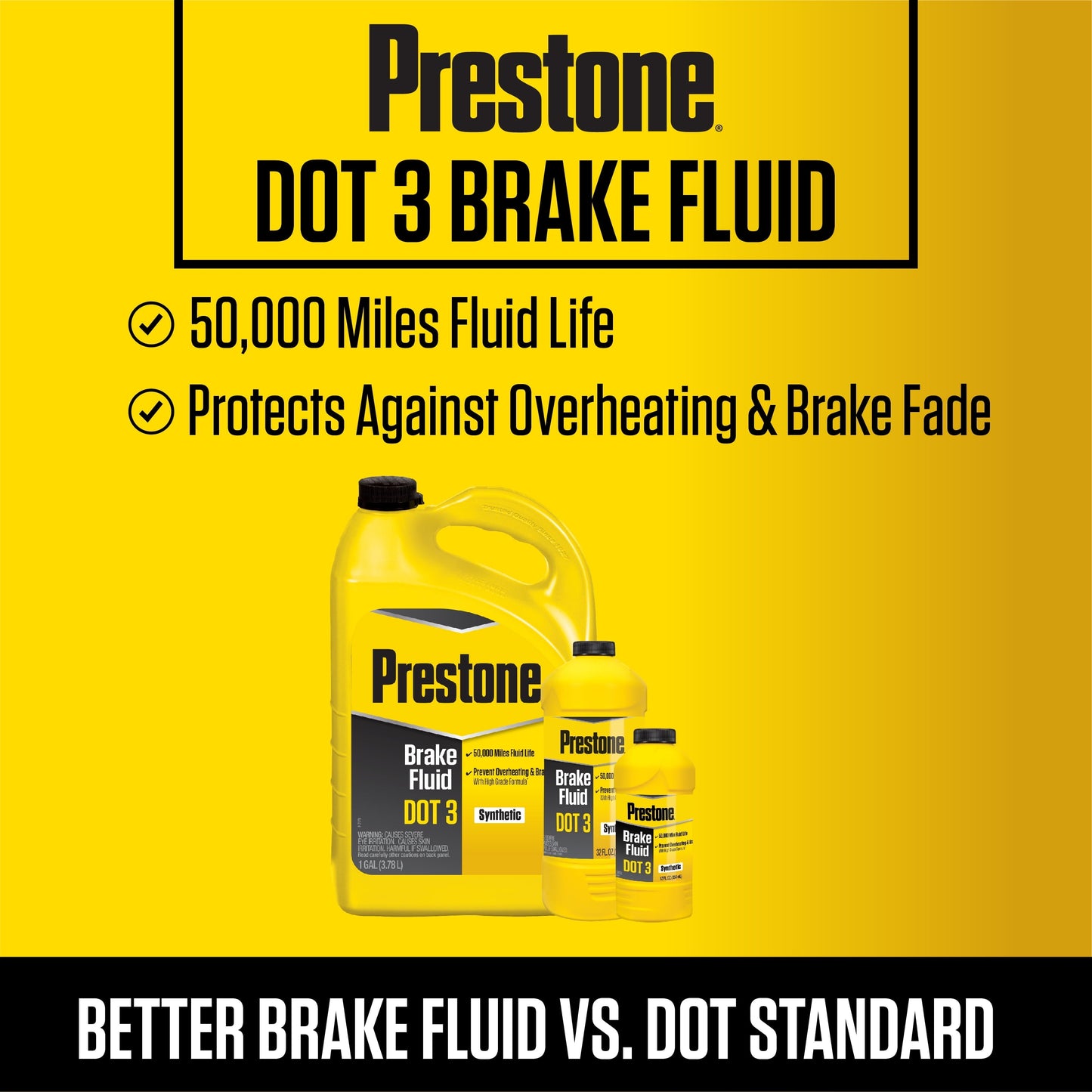 Versatile Prestone Synthetic Hi Temp DOT 3 Brake Fluid, 12OZ