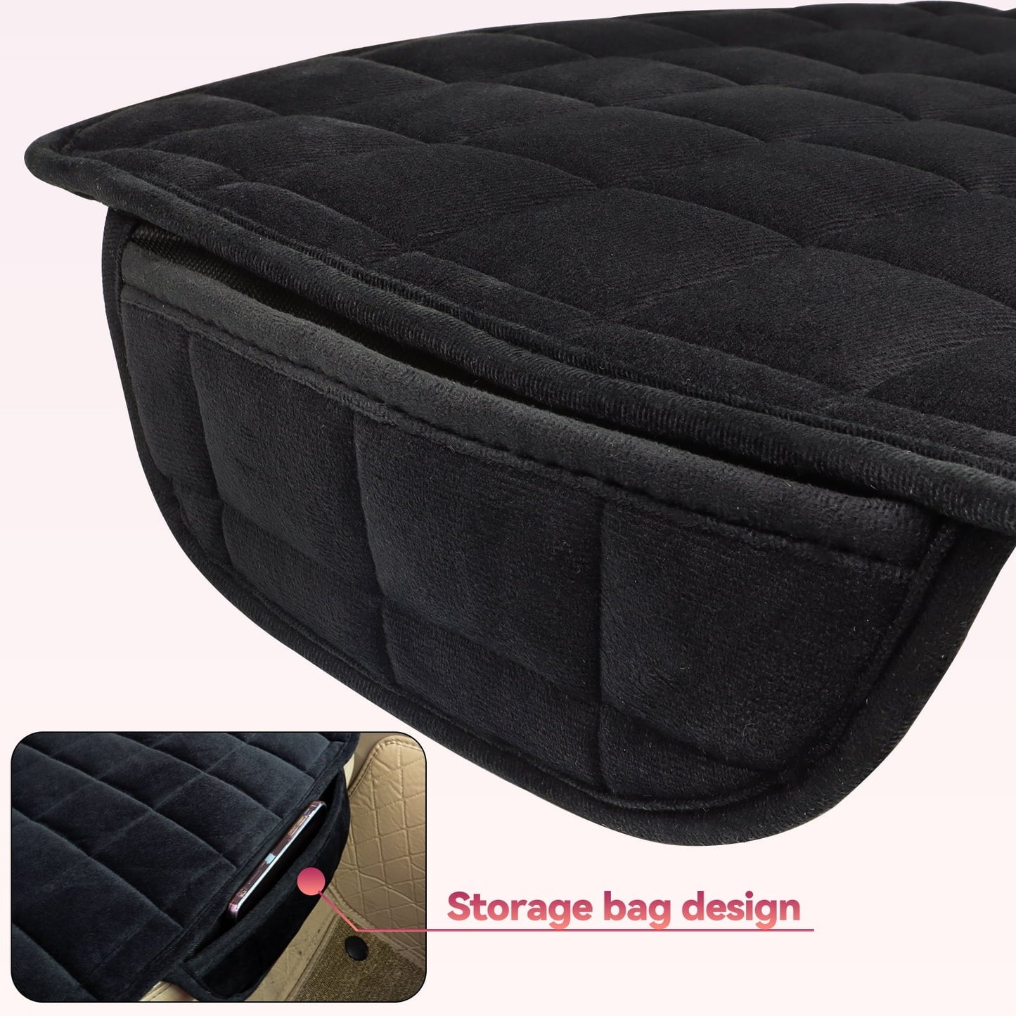 Versatile XUKEY 2pcs Universal Front Car Seat Cushion Cover Pad Chair Breathable Protector Soft Black