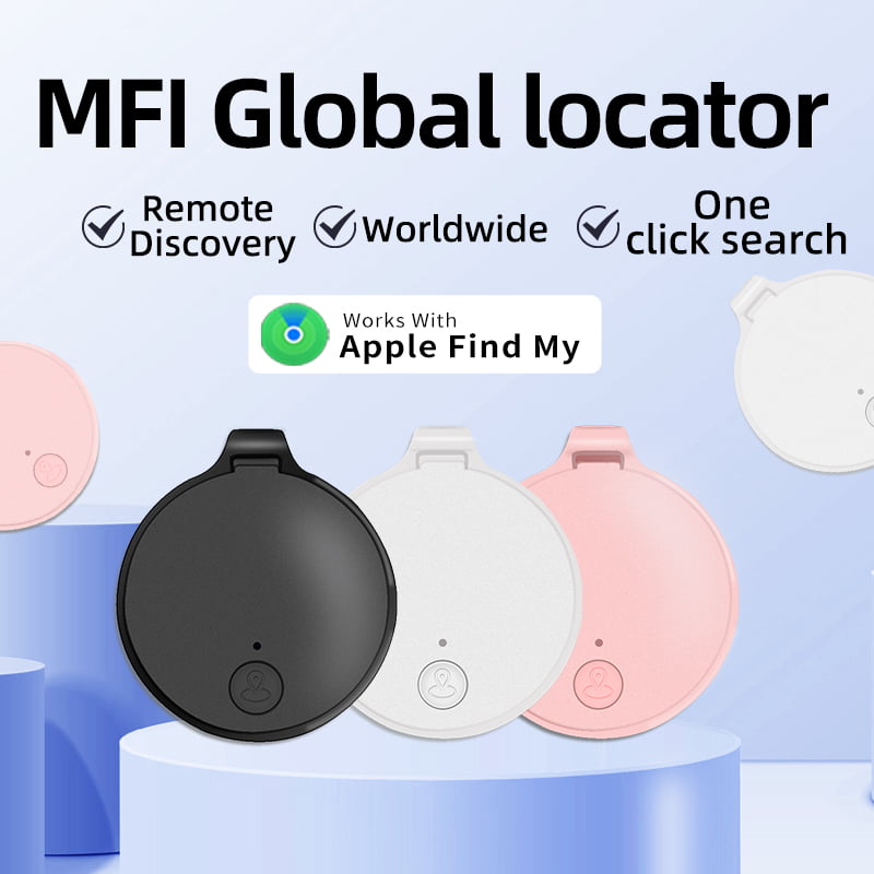 Versatile GPS Tracker for Kids,Pets,Dogs,Luggage,No Monthly Fee,Real-Time Global Tracking Device,Item Finder,Waterproof Mini Tag Compatible with Apple Find My App,iOS (Black)