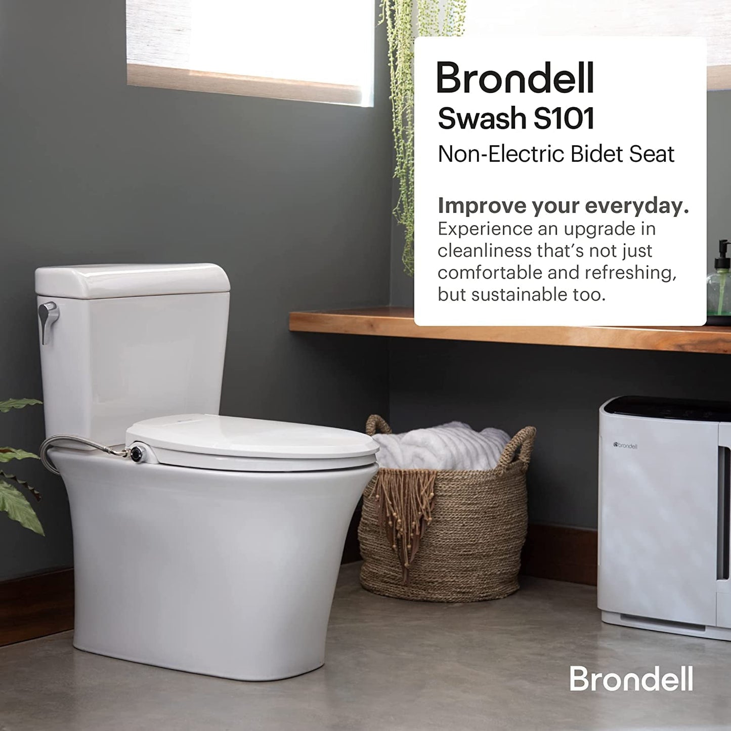 Versatile Brondell Swash Ecoseat White Elongated Bidet System