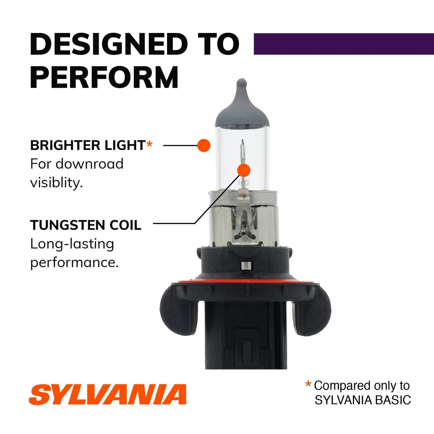 Versatile Sylvania H13 XtraVision Halogen Headlight Bulb, Pack of 2