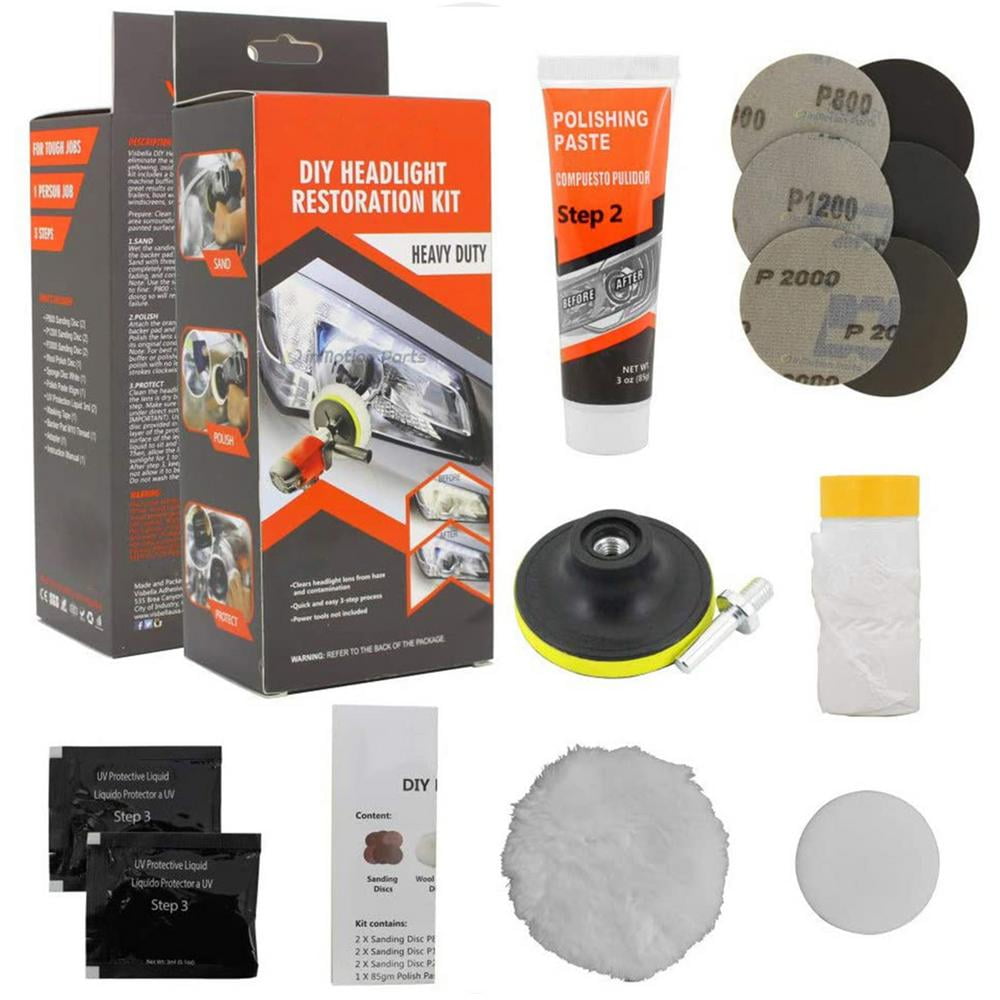 Classic Polishing Headlight Repair Kit | Full Headlight Restoration Kit | Car Headlight Cleaner, Brings Headlights Back to Like New, Restores Oxidation, Hazy, Yellow, Scratch