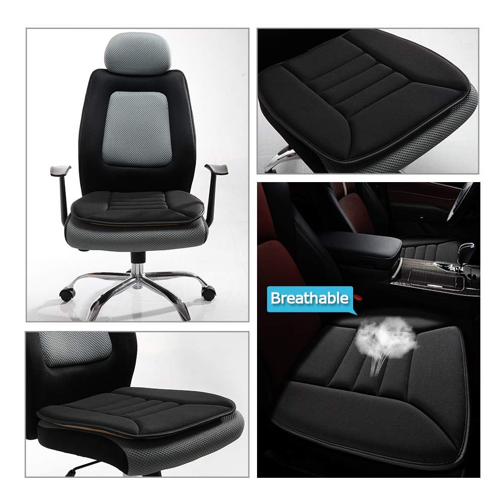 Classic Car Seat Cushion with 1.2inch Comfort Memory Foam, Seat Cushion for Car and Office Chair (Black)