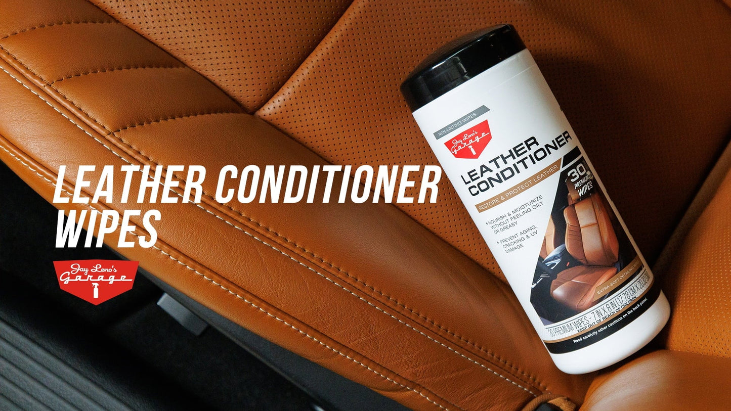 Versatile Jay Leno's Garage Leather Conditioner Wipes (30 Count) - Protect & Restore Car Leather Surfaces