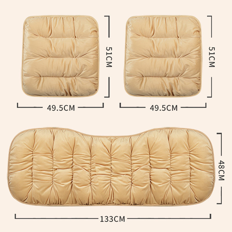 Classic New Warm Cotton Flocking Car Seat Cushion Thickened Plush Free Bundle Single Piece Car Cushion Rear Row Seat Cushion