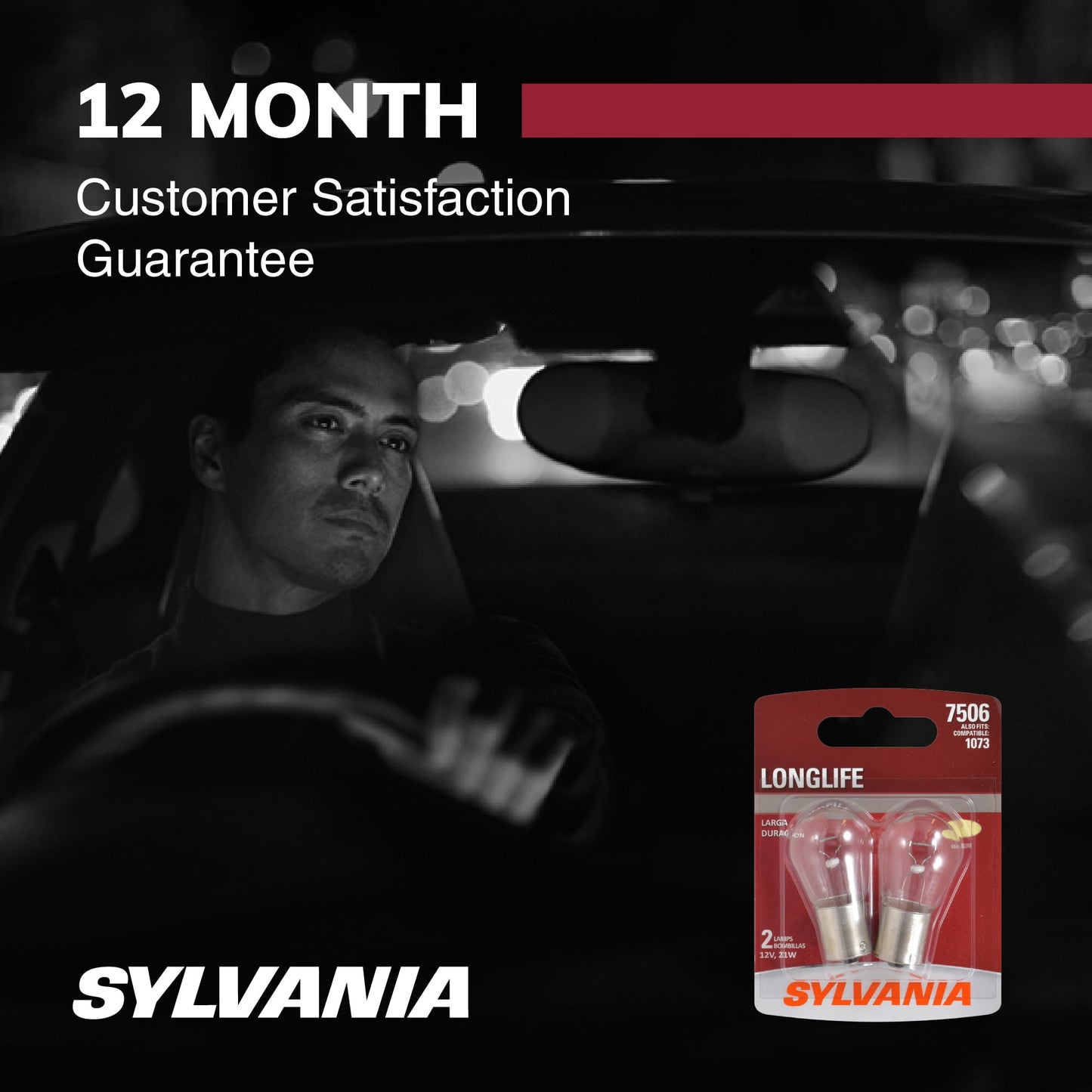 Versatile Sylvania 7506 Long Life Automotive Mini Bulb, Pack of 2.