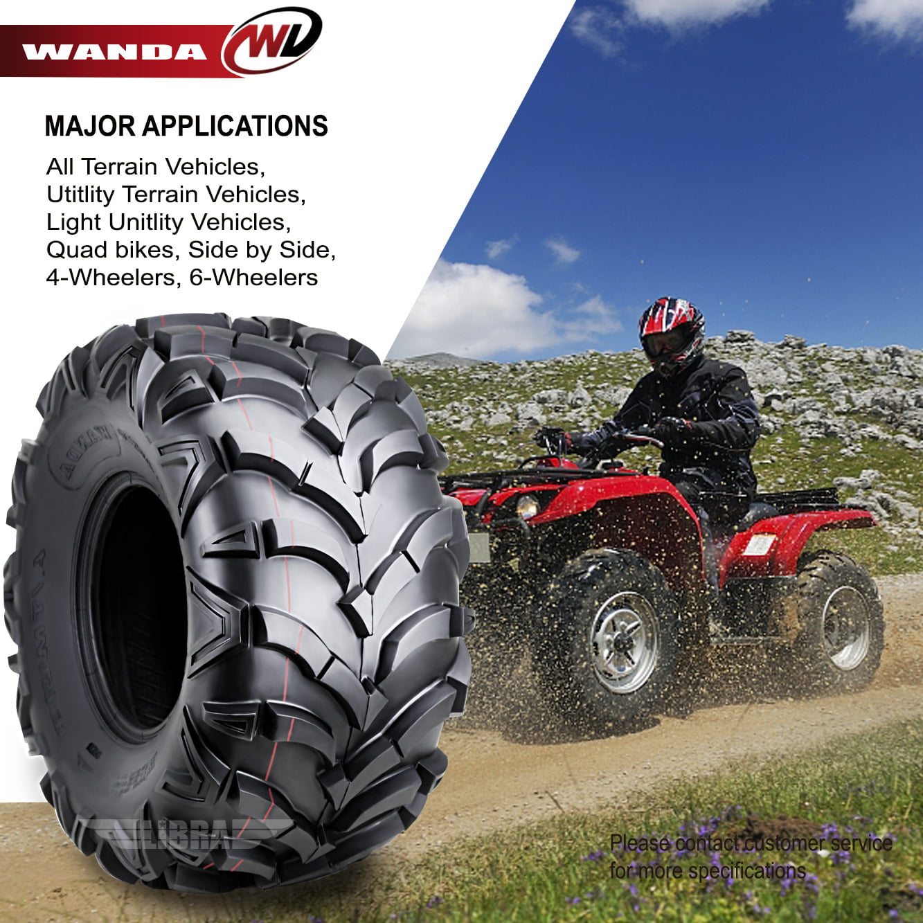 Versatile Wanda ATV/UTV Tires 25x12-10 25x12x10 /6PR P341 - 10161, Set 2