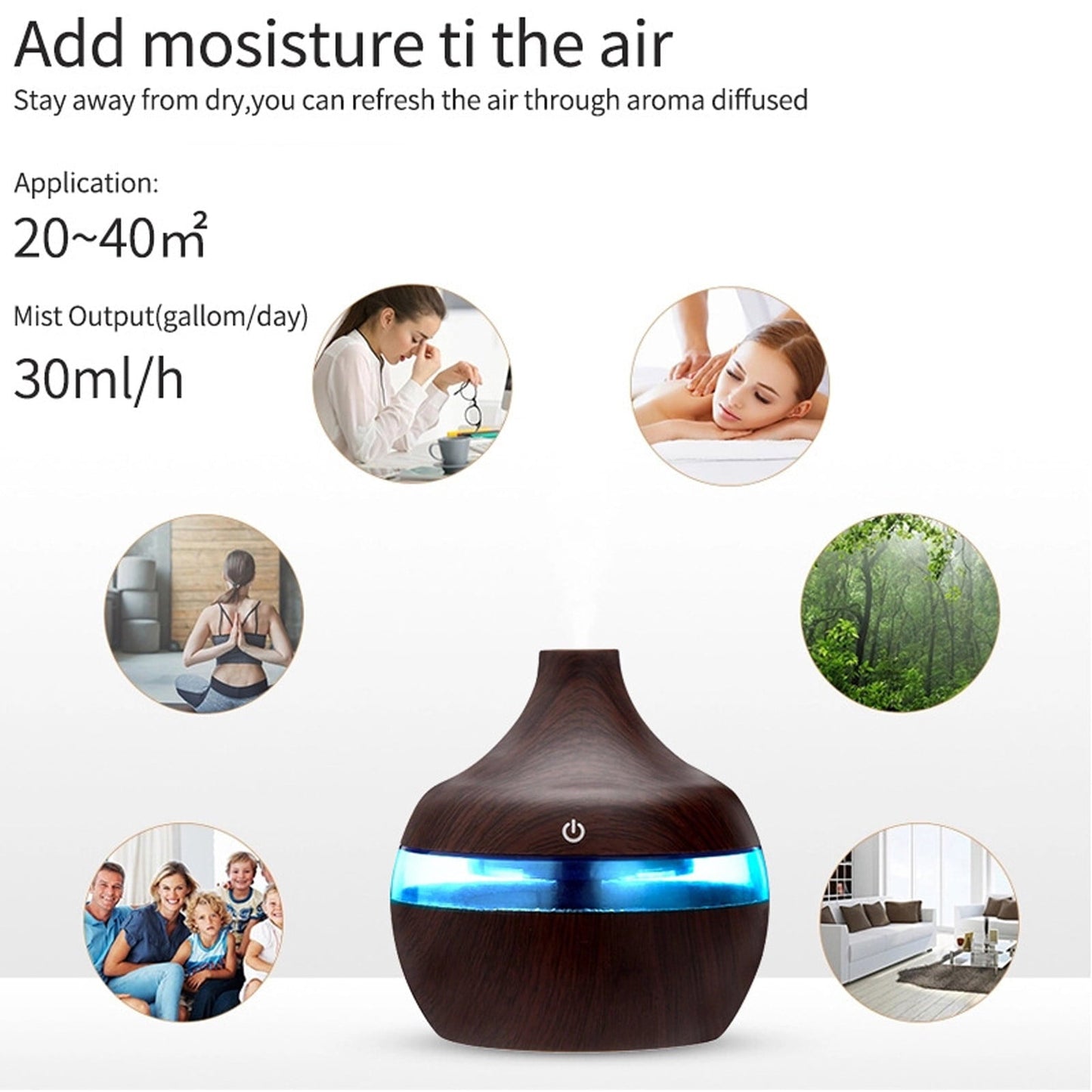 Versatile Clearance OAVQHLG3B Aroma Diffuser for Essential Oil Large Room Diffusers Set Ultrasonic 550ml Aromatherapy Diffuser with Essential Oil, Bedroom Vaporizer Cool Mist Humidifier for Home Office