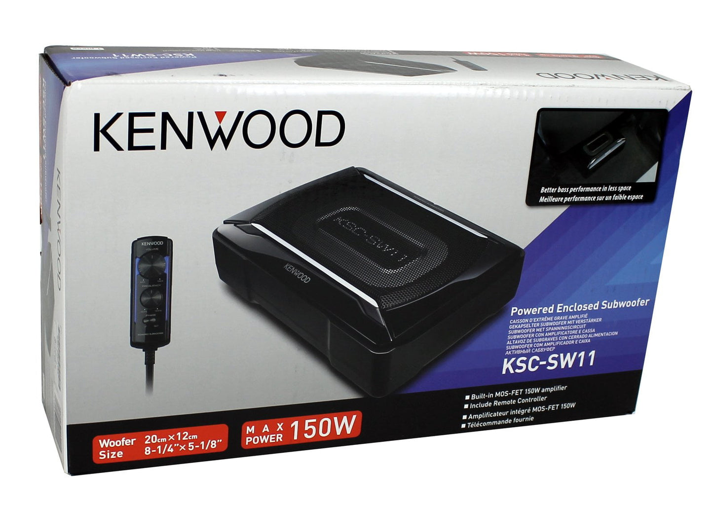 Versatile Kenwood KSC-SW11 150-Watt Compact Powered Subwoofer with Remote