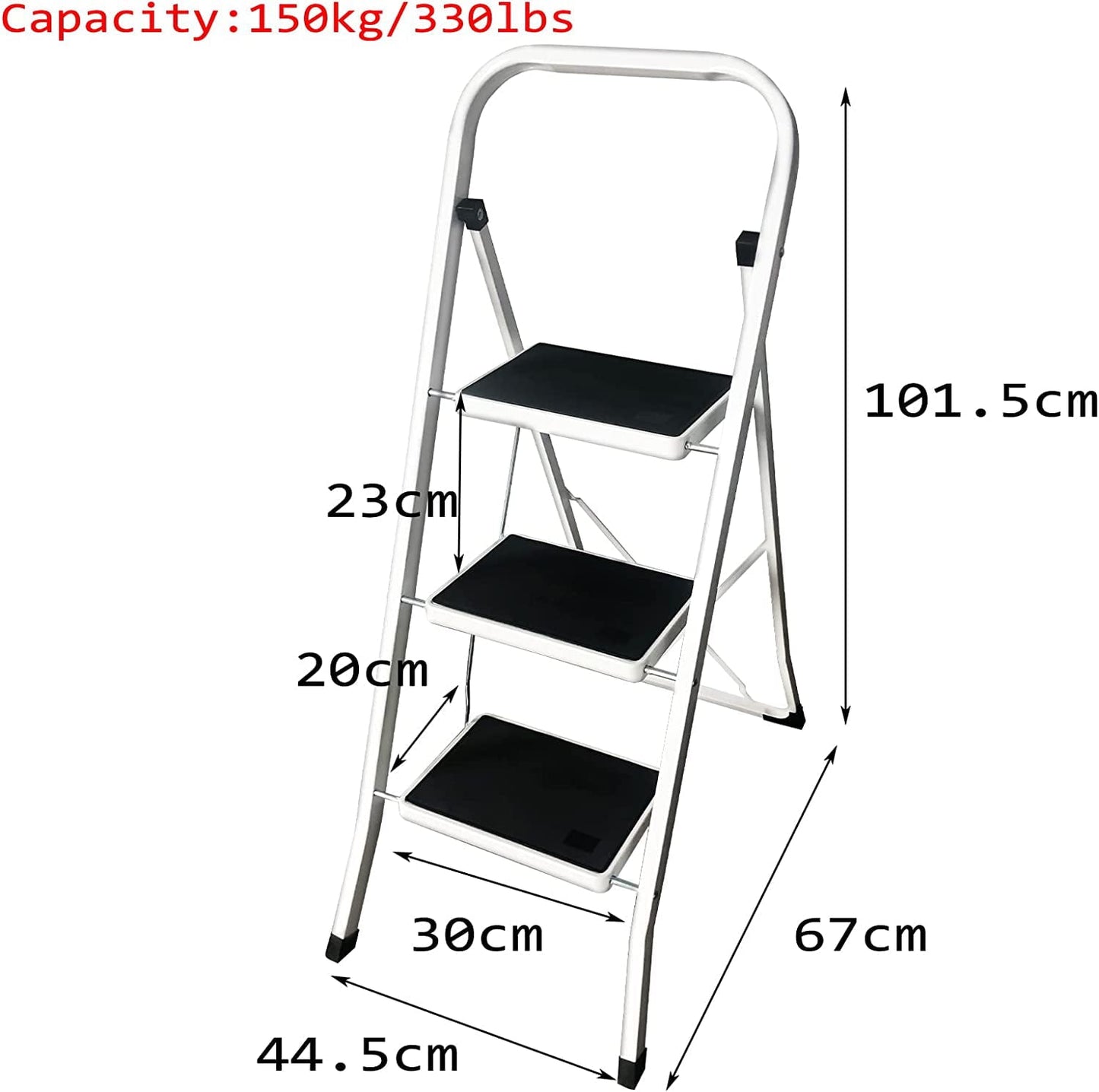 Classic Bowoshen 3 Step Heavy Duty Non-Slip Tread Folding Compact Safety Step Ladder Stepladder