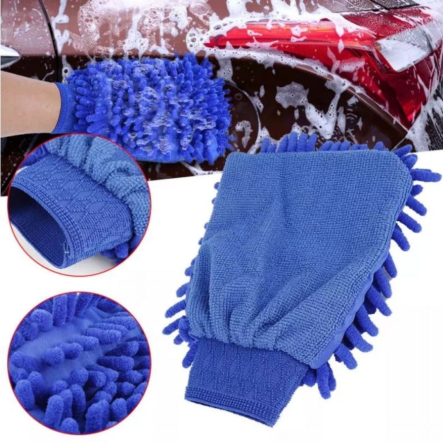 Classic Casewin Car Wash Mitt â Scratch-Free Chenille Microfiber Washing Mitts, Dual Sided Cleaning Gloves for Dirt & Bugs - Premium Sponge Cloths for Cars, Trucks and Boats - 4Pack