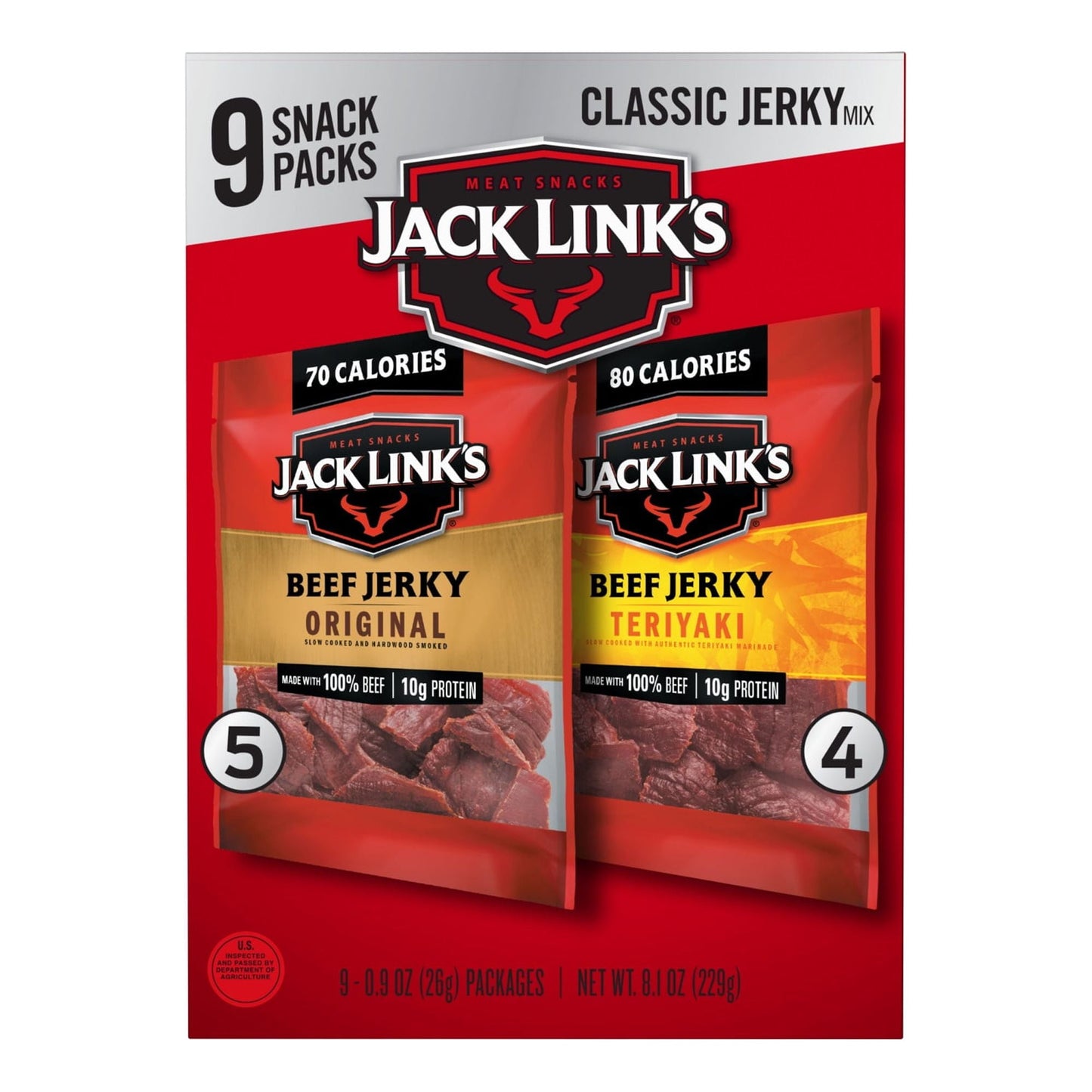 Classic Jack Link's Original & Teriyaki Jerky 9ct Multipack