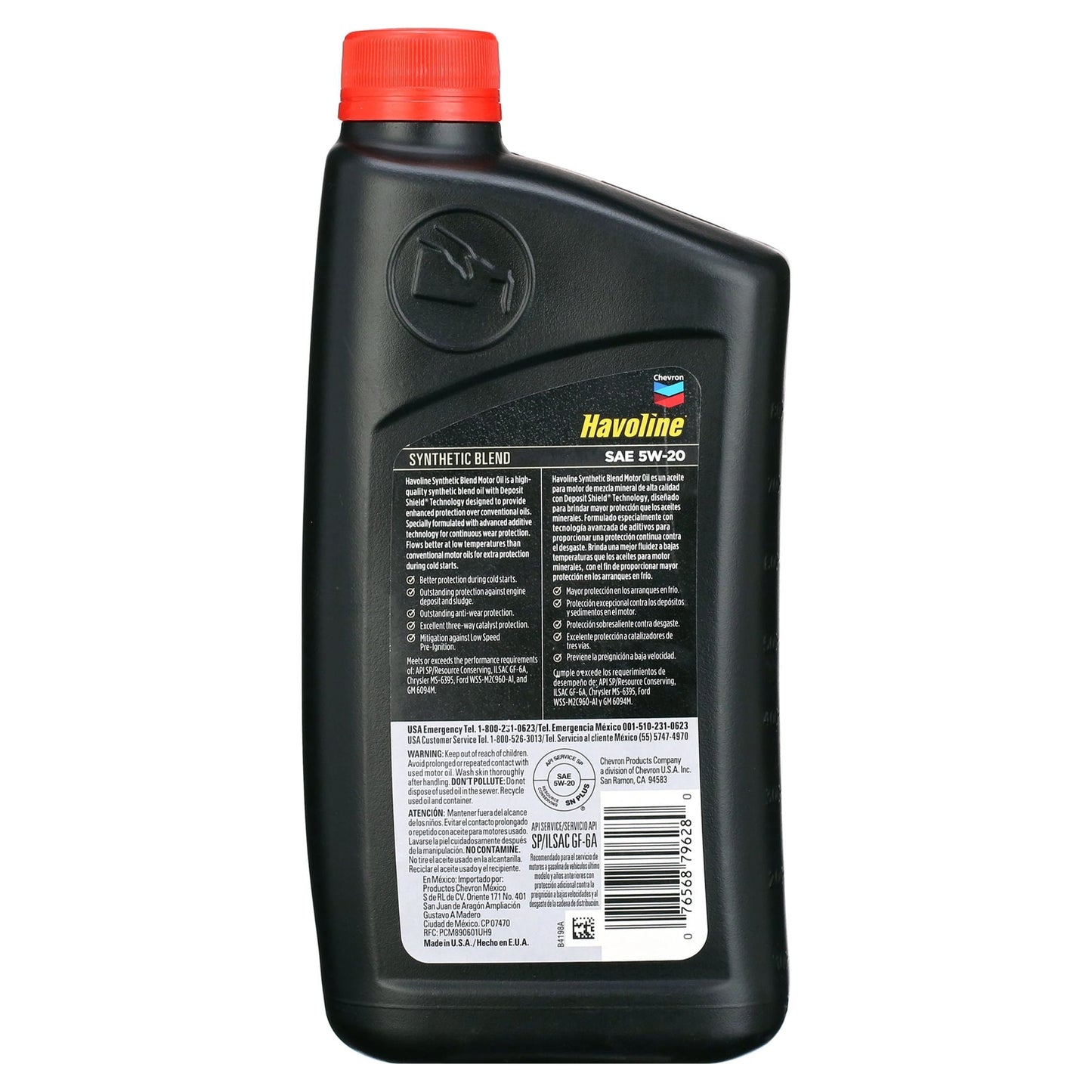 Versatile Chevron Havoline Motor Oil 5W-20, 1 Quart