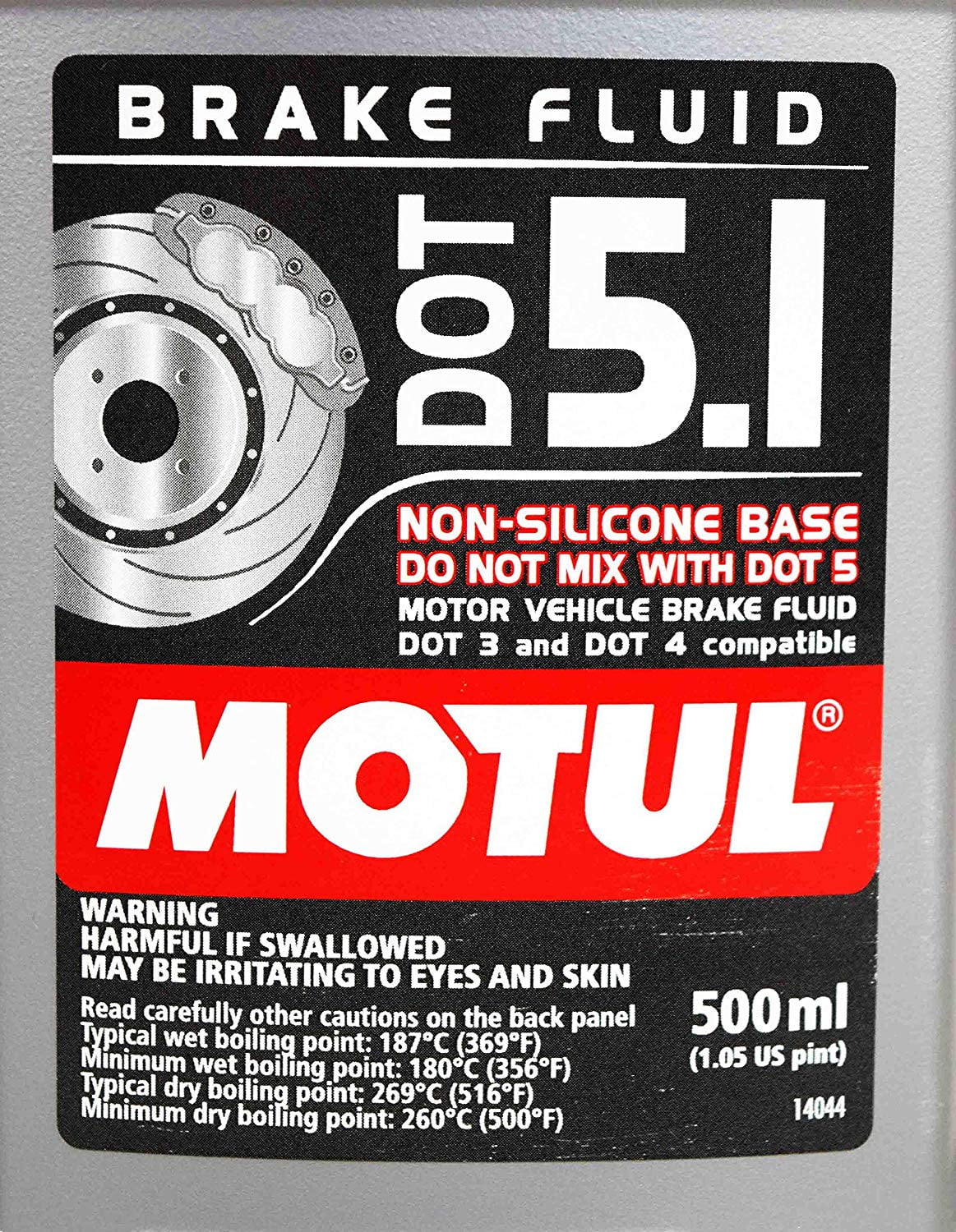 Versatile Motul (4 Pack) 100950 100% Synthetic Brake Dot 5.1 Brake Fluid 500 ml