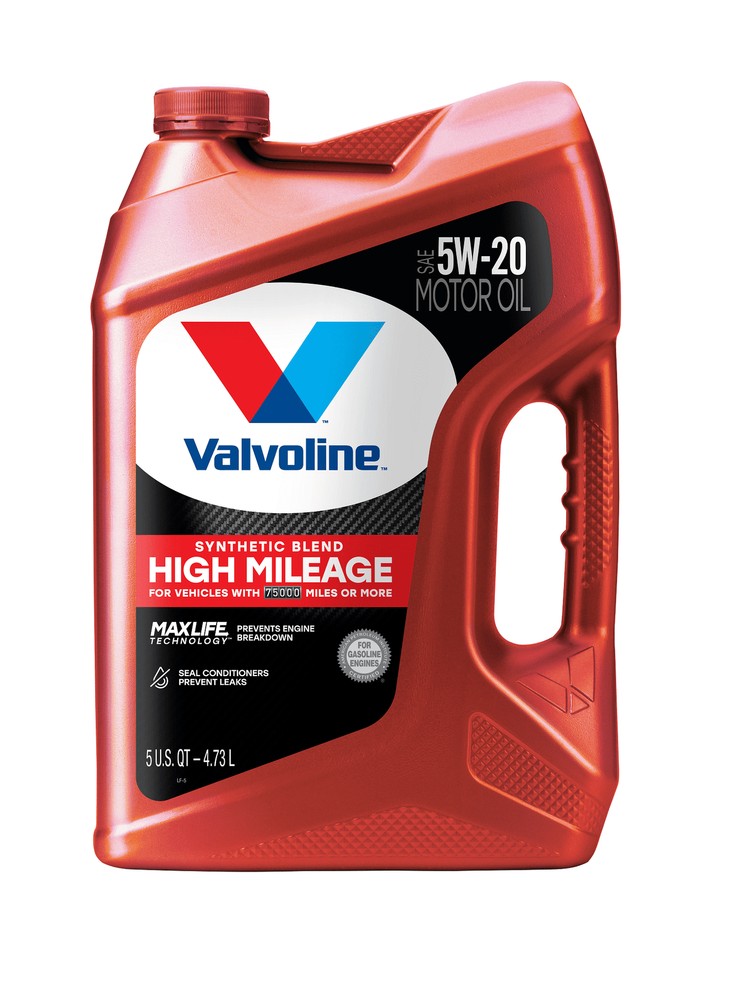 Versatile Valvoline High Mileage MaxLife 5W-20 Synthetic Blend Motor Oil 5 QT