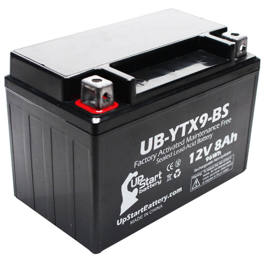 Versatile UpStart Battery Replacement 2008 Honda TRX700XX 700CC Factory Activated, Maintenance Free, ATV Battery - 12V, 8Ah, UB-YTX9-BS