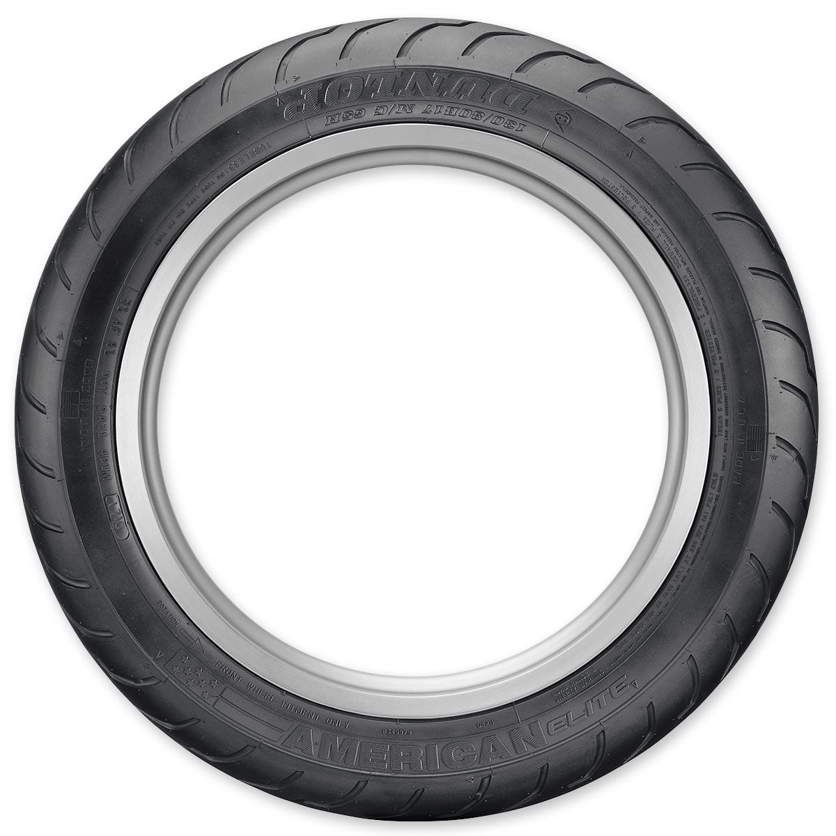 Classic Dunlop American Elite Front Motorcycle Tire 130/80B-17 (65H) Black Wall