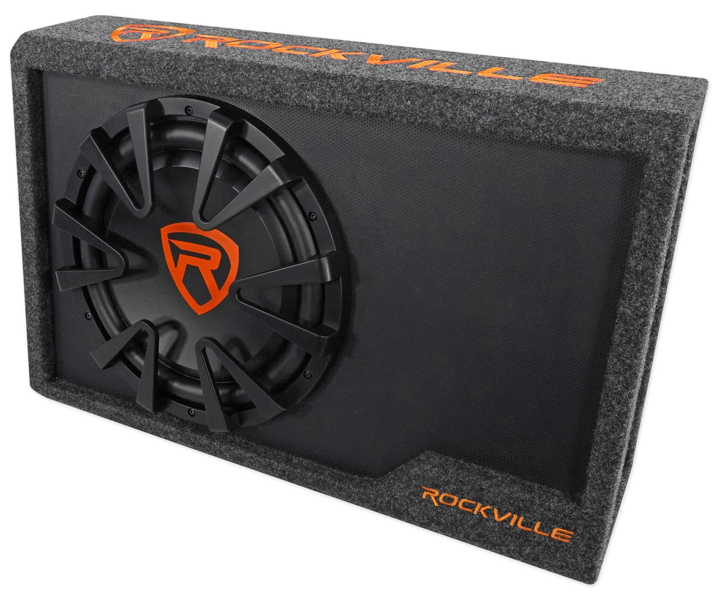 Versatile Rockville RWS12CA Slim 1200 Watt 12" Amplified Powered Car Subwoofer Enclosure