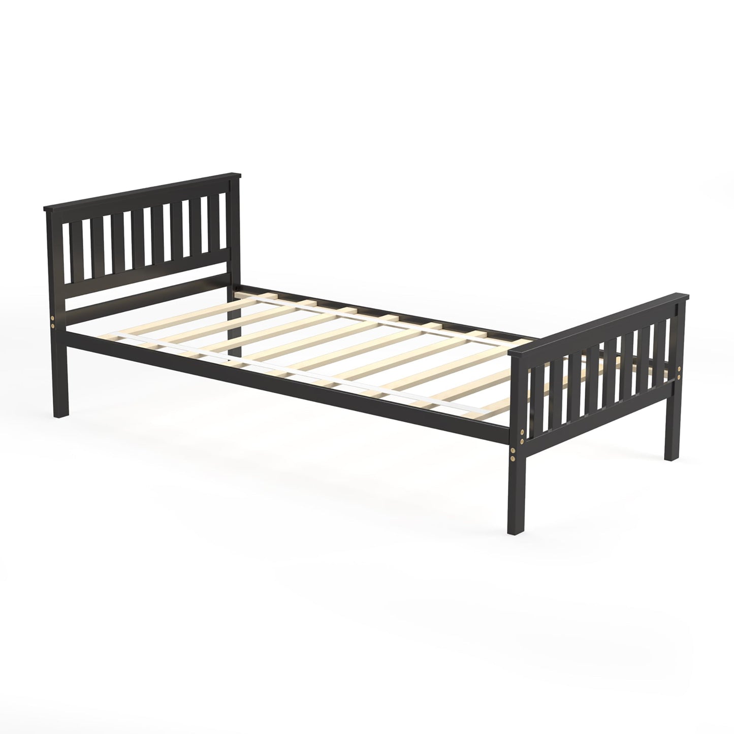 Versatile Costway Twin Wood Platform Bed with Headboard and Footboard Mattress Foundation