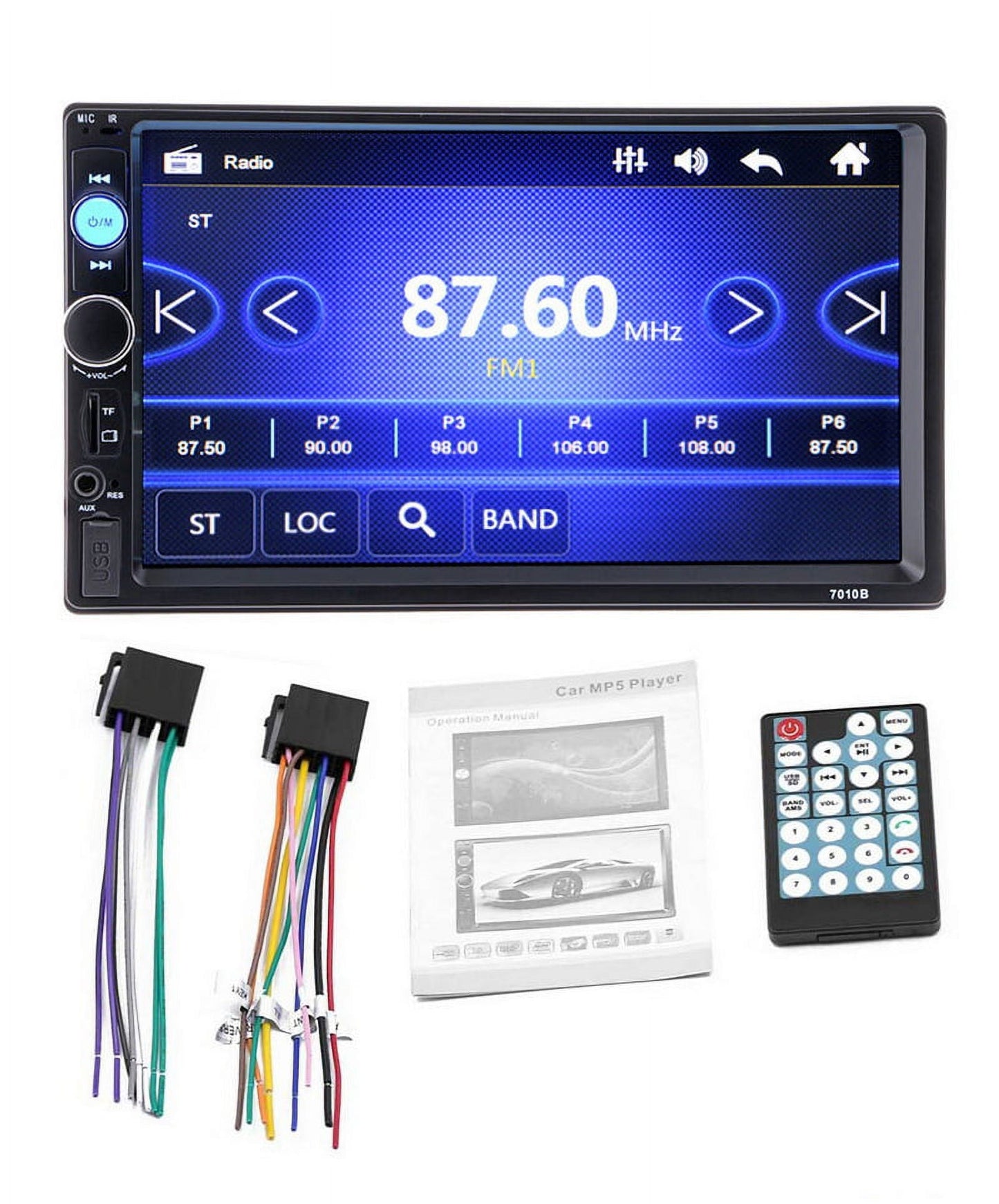 Versatile Polarlander Car Radio Stereo double DIN 7" Audio Receiver Touch Screen Bluetooth FM, MP5 Player USB/SD/AUX Hands Free Calling