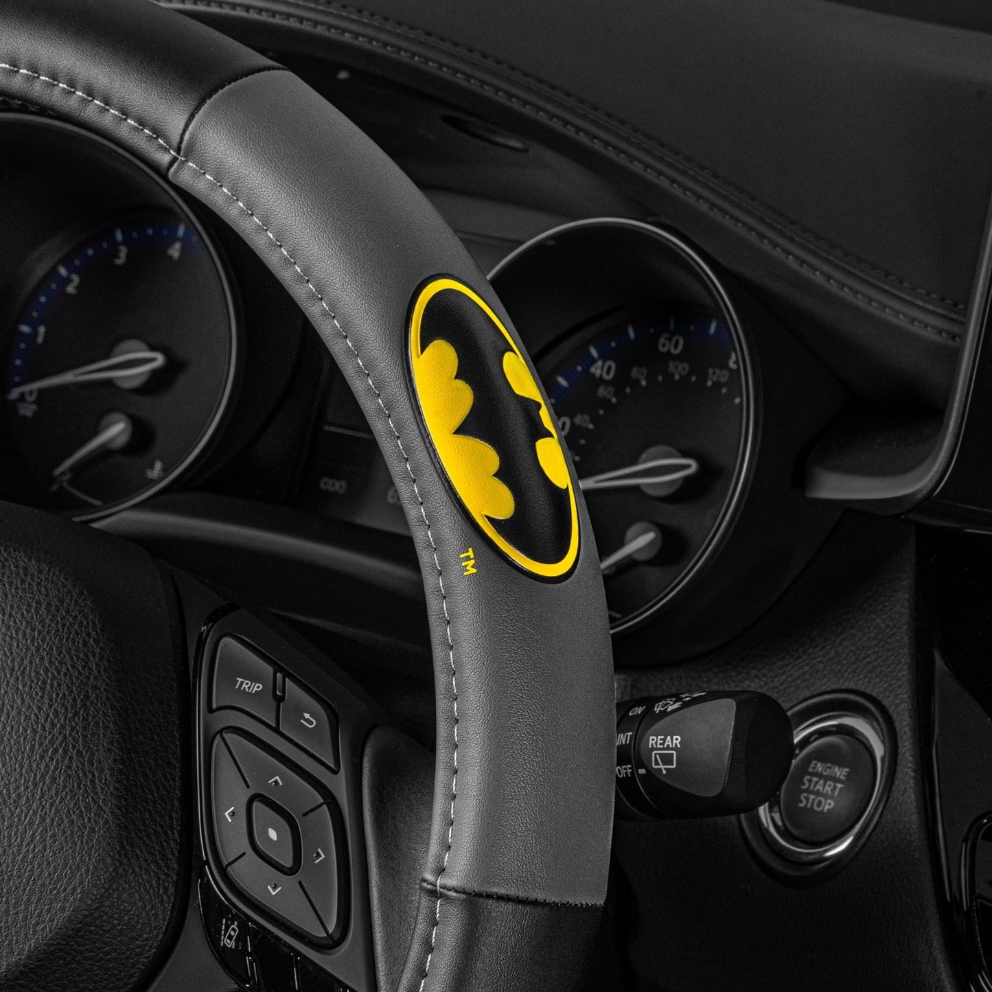 Classic Batman Car Steering Wheel Cover - Universal Fit Steering Wheel Cover with Officially Licensed Warner Brothers Graphics, Great Automotive Accessory Gift Idea for Fans