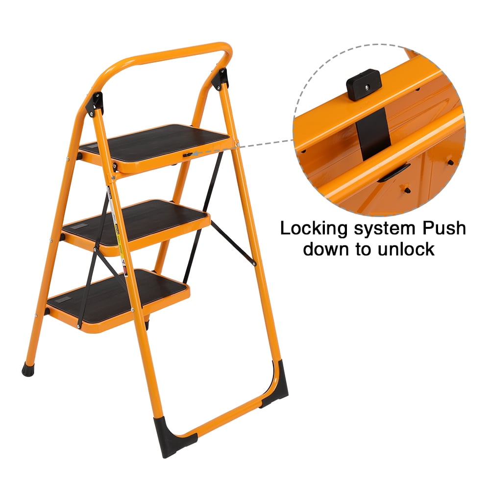 Versatile Ktaxon 3-Step Ladder, Lightweight Step Stool, 330 lb. Load Capacity, Iron