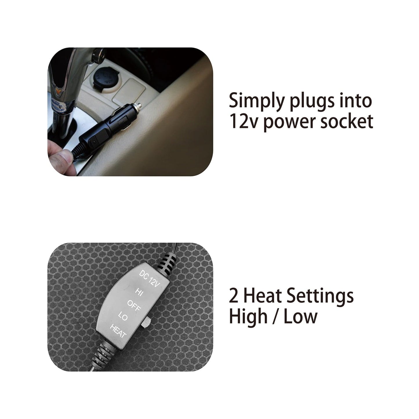 Versatile AutoDrive 12-Volt Heated Seat Cushion, Auto Shut-off Assembled Product: 39 in H x 19 in W x 1 in D