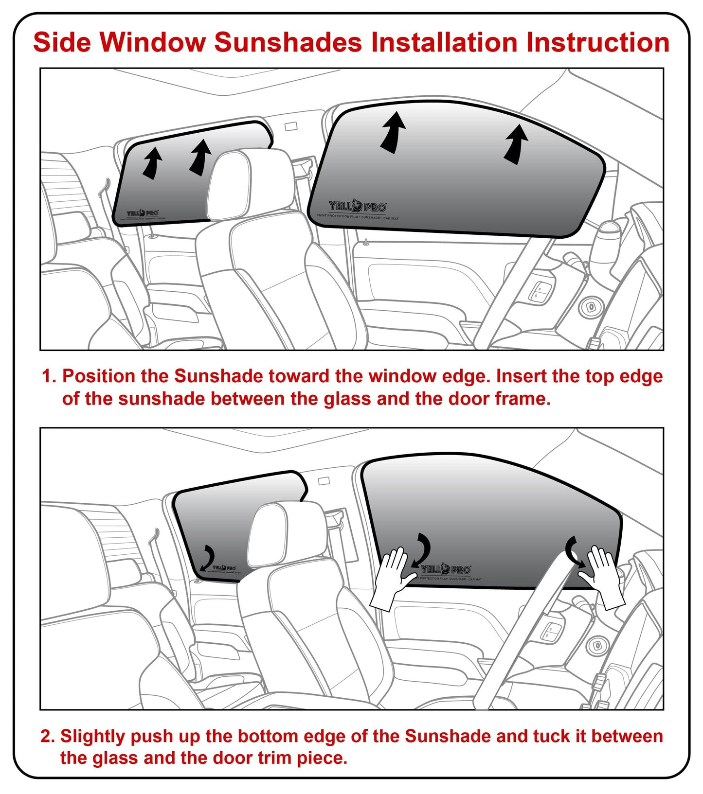 Versatile Side Window Rear Seat 2nd Row Sunshades for 2017-2023 Jeep Compass SUV (Set of 2)