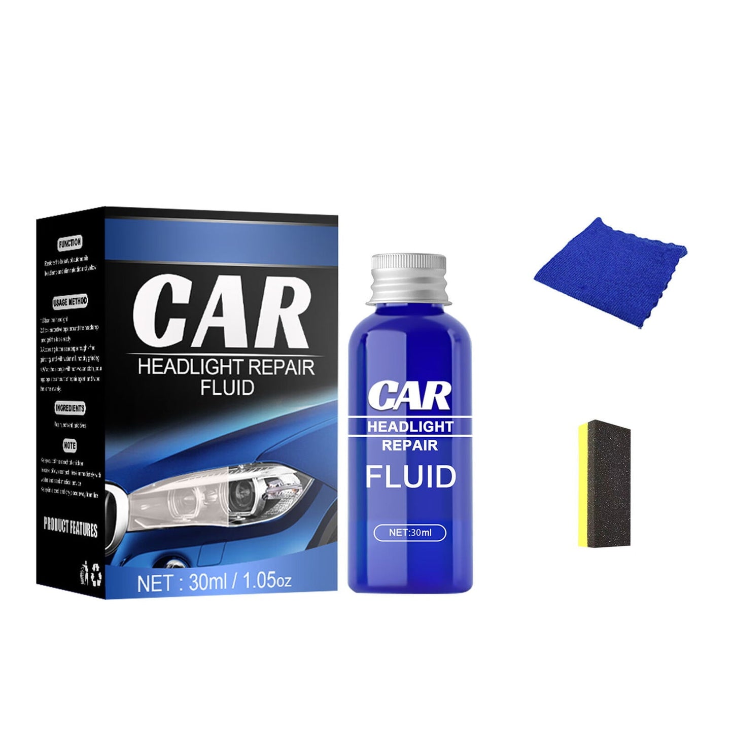 Classic George Headlight Cleaner Headlight Kit Liquid Cleaning10/30/50ML Car Polish Renewals Headlight Cleaning Supplies Set Of Solution With Sponge CCoth