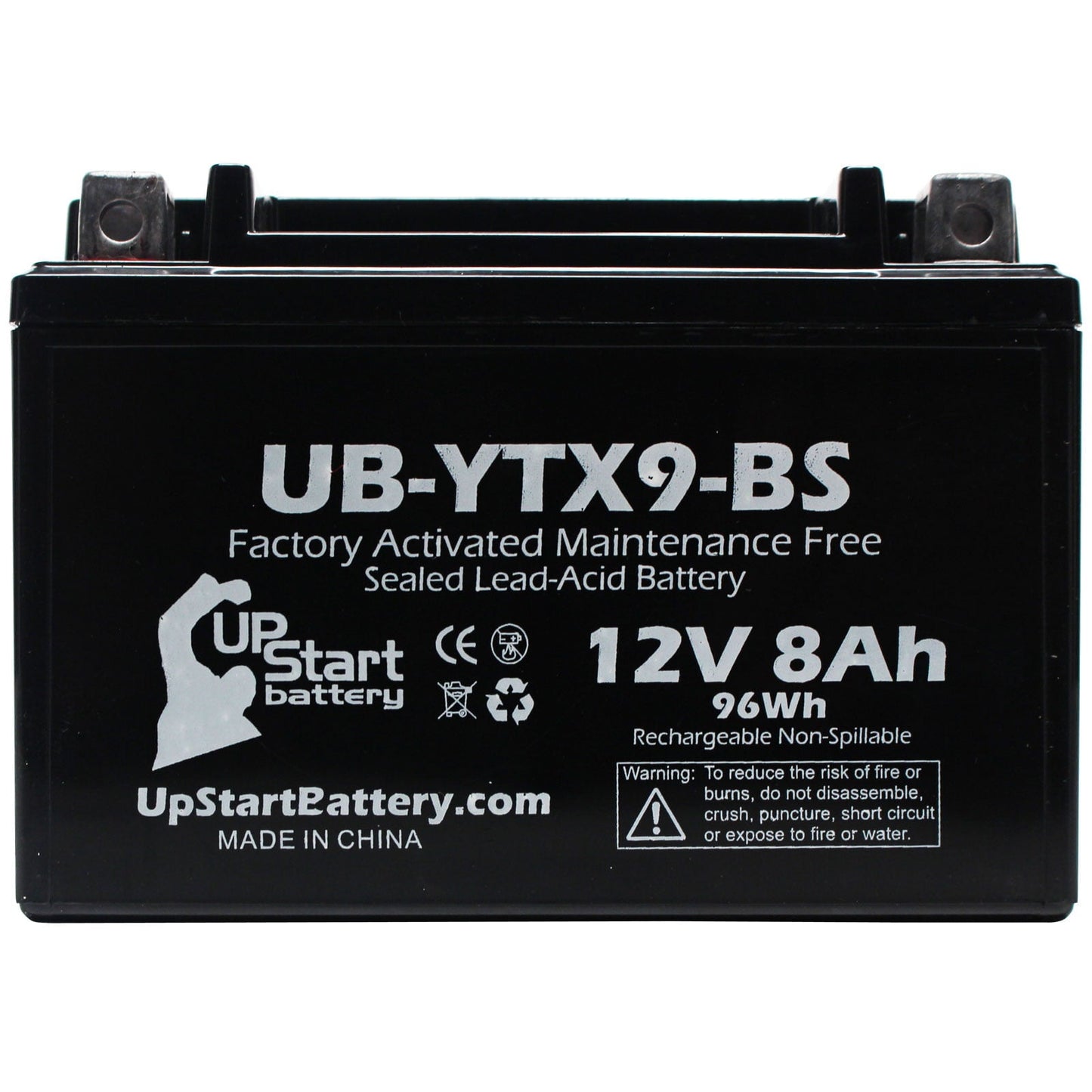 Versatile UpStart Battery Replacement 1993 Yamaha XJ600S Seca II 600CC Factory Activated, Maintenance Free, Motorcycle Battery - 12V, 8Ah, UB-YTX9-BS