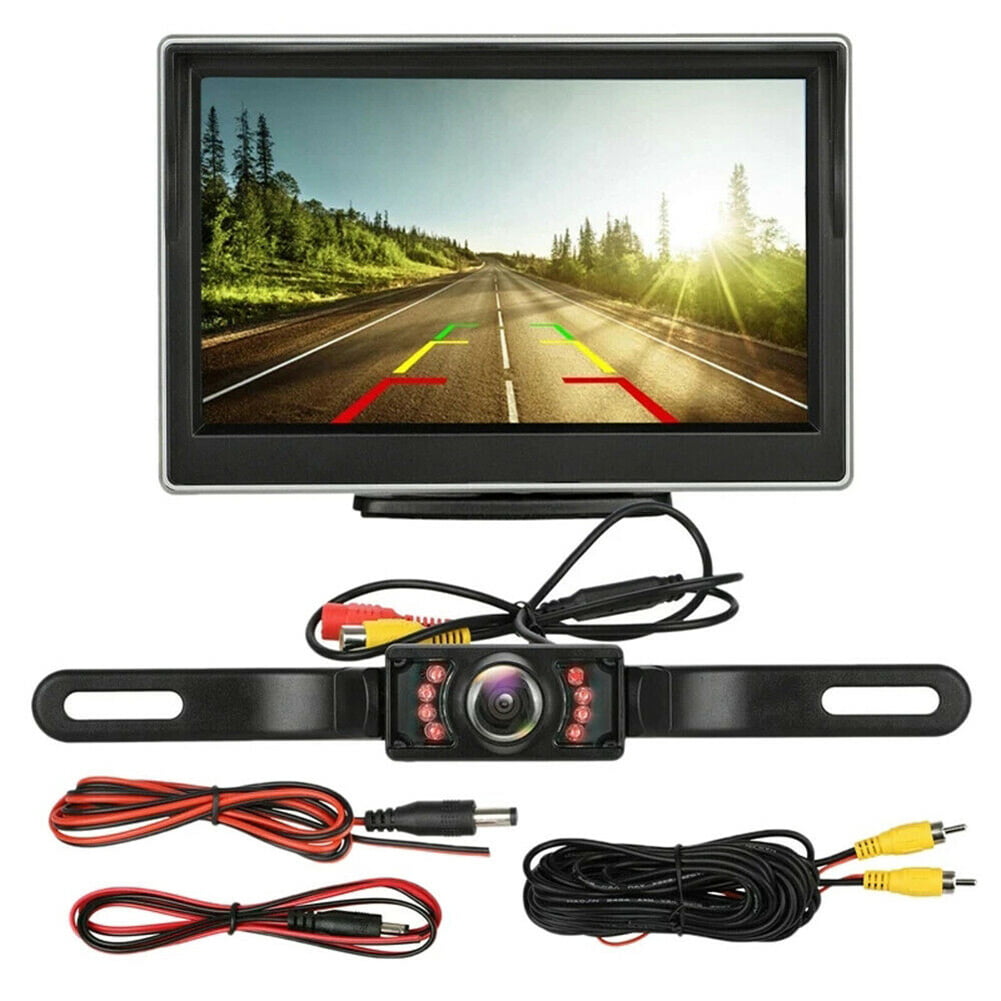 Classic Car Backup Camera 5-inch Hd Monitor Wireless Transmitter Receiver Infrared Night Vision Rear View Parking System