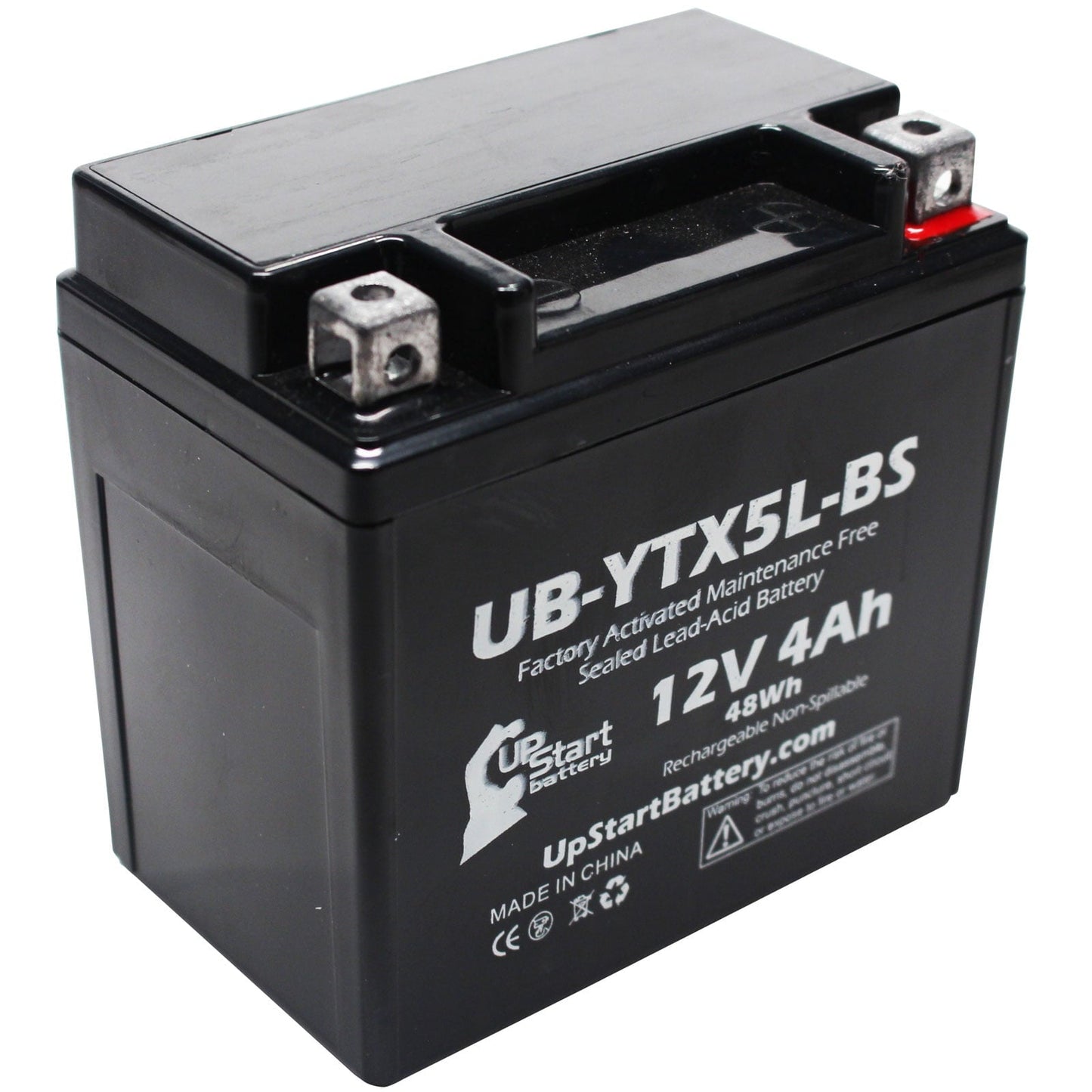 Classic UpStart Battery Replacement 1995 Suzuki LT80 QuadSport 80 80CC Factory Activated, Maintenance Free, ATV Battery - 12V, 4Ah, UB-YTX5L-BS