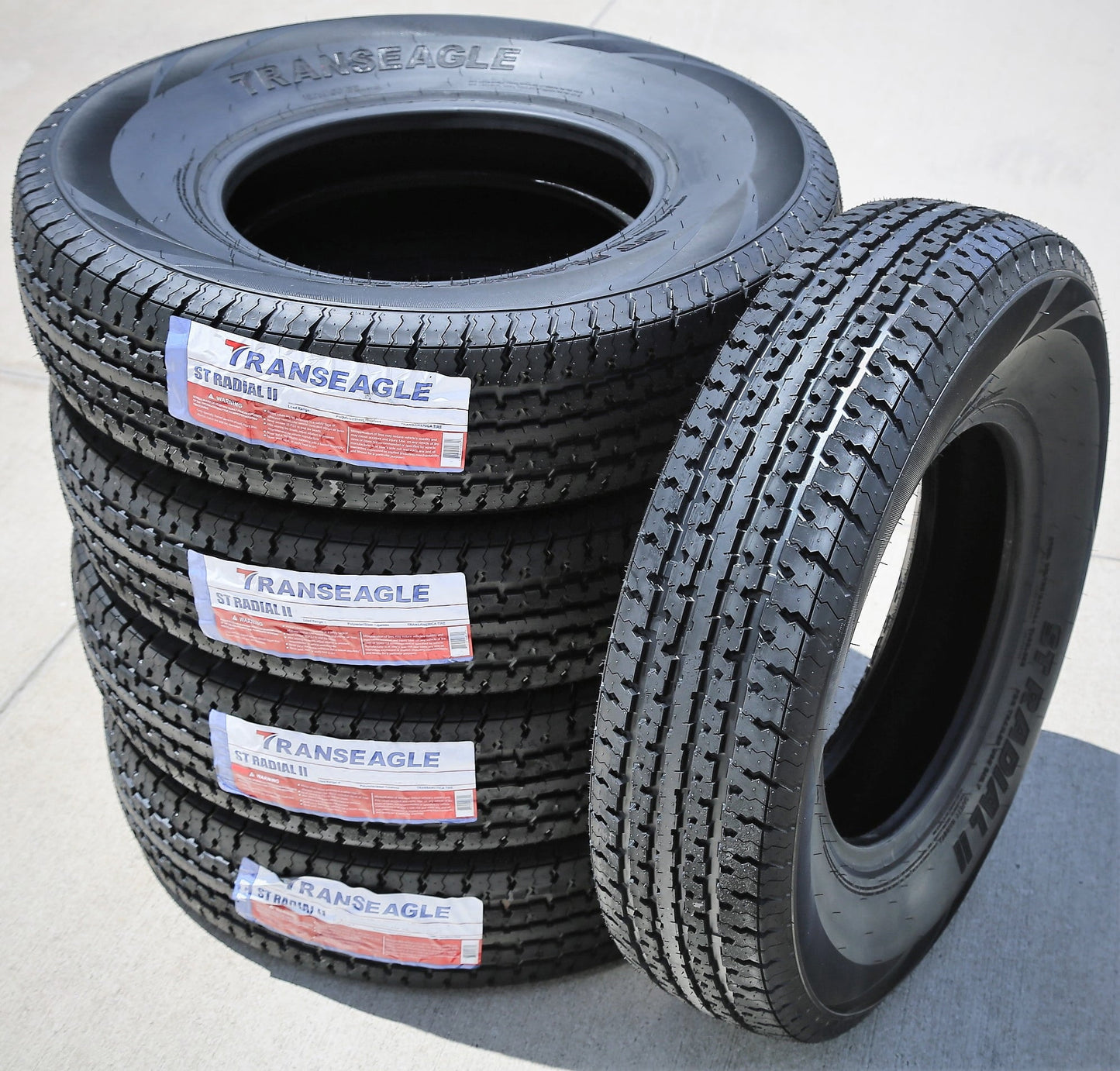 Versatile Set of 4 (FOUR) Transeagle ST Radial II Steel Belted ST 235/80R16 Load E (10 Ply) Trailer Tires