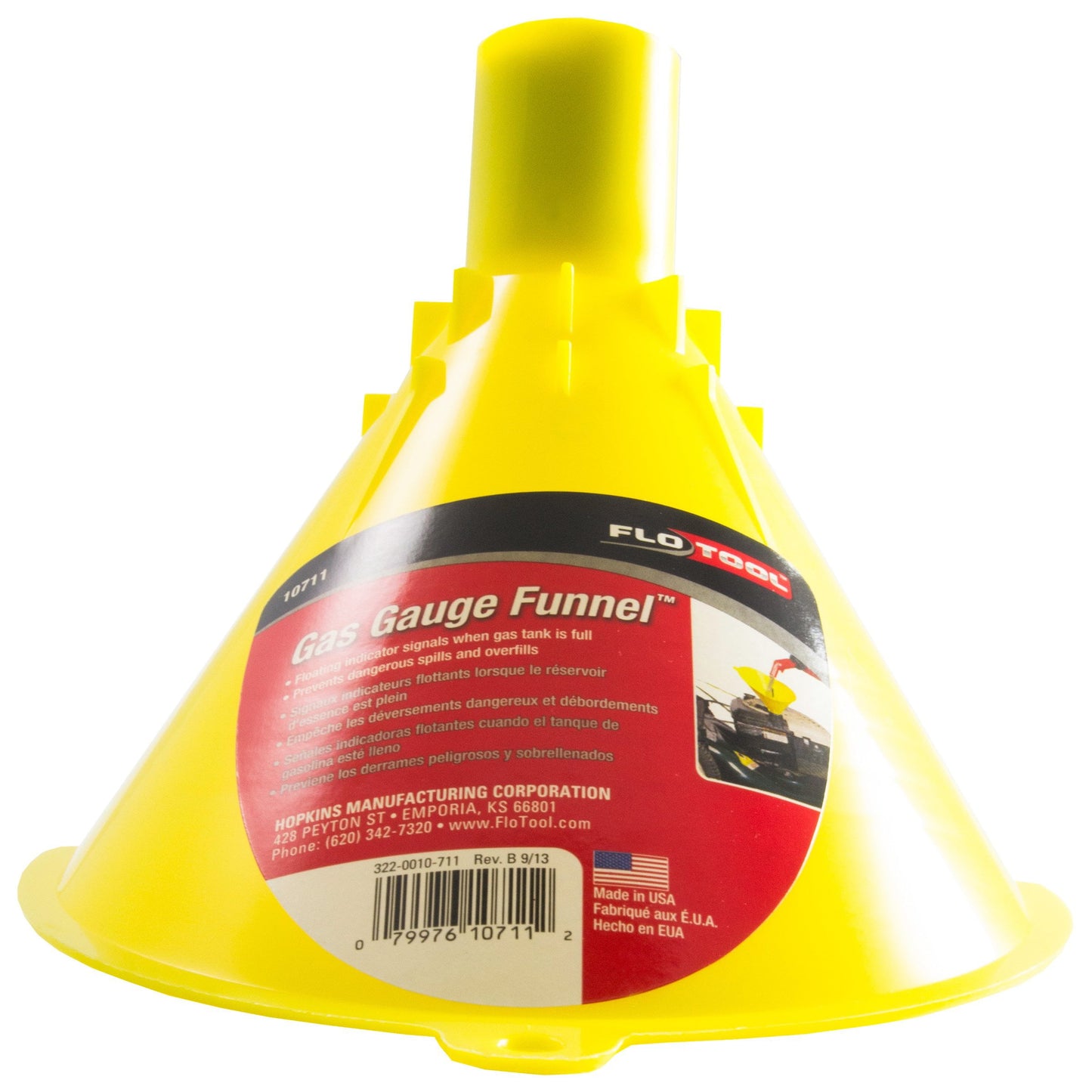 Classic Hopkins FloTool Gas Gauge Task Specific Plastic Funnel Yellow, 10711PDQ3