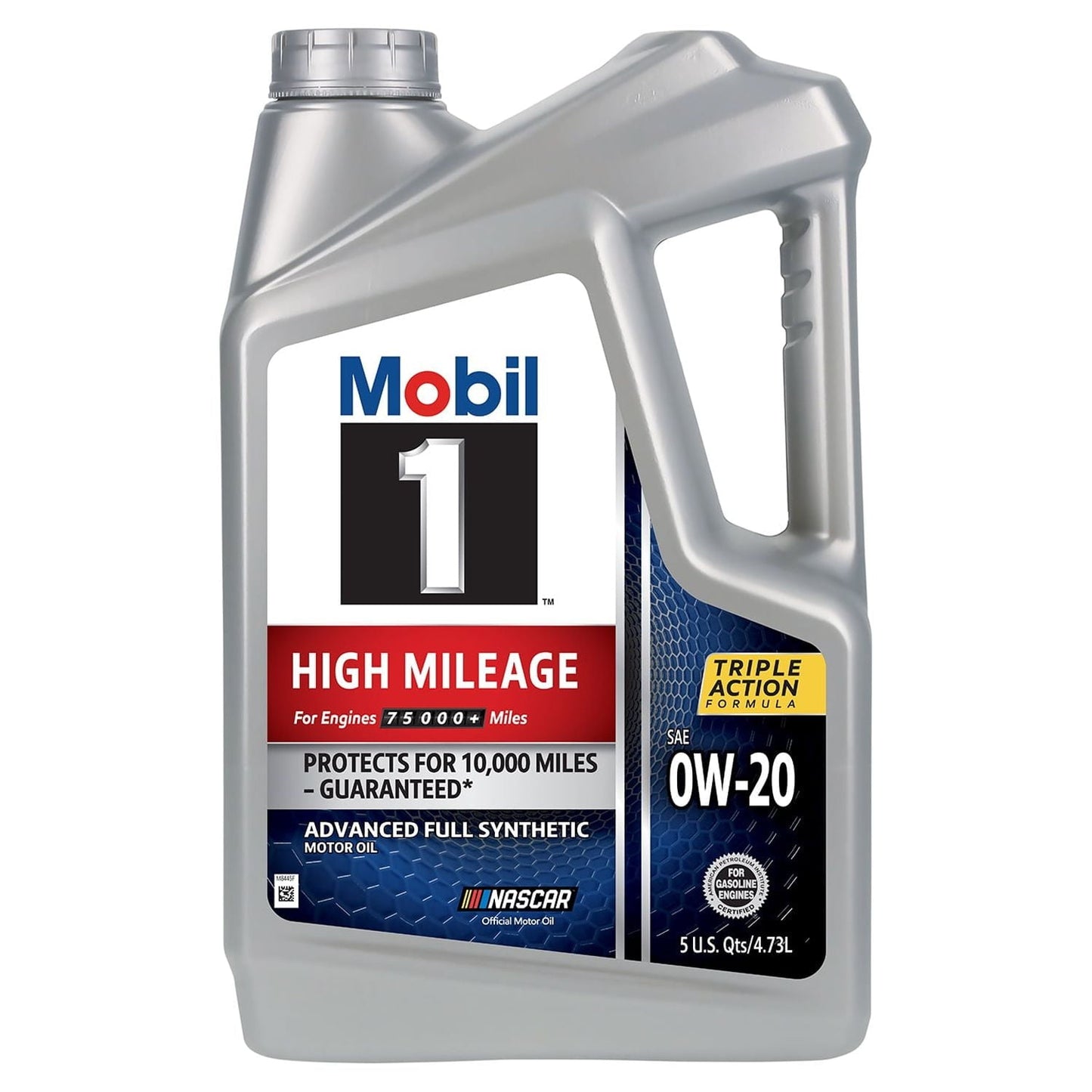 Classic Mobil 1 High Mileage Full Synthetic Motor Oil 0W-20, 5 qt