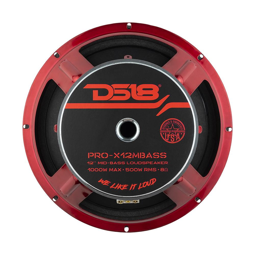 Versatile DS18 Car Audio 12" Mid-Bass Loudspeaker 1000 Watt 8 Ohm PRO-X12MBASS