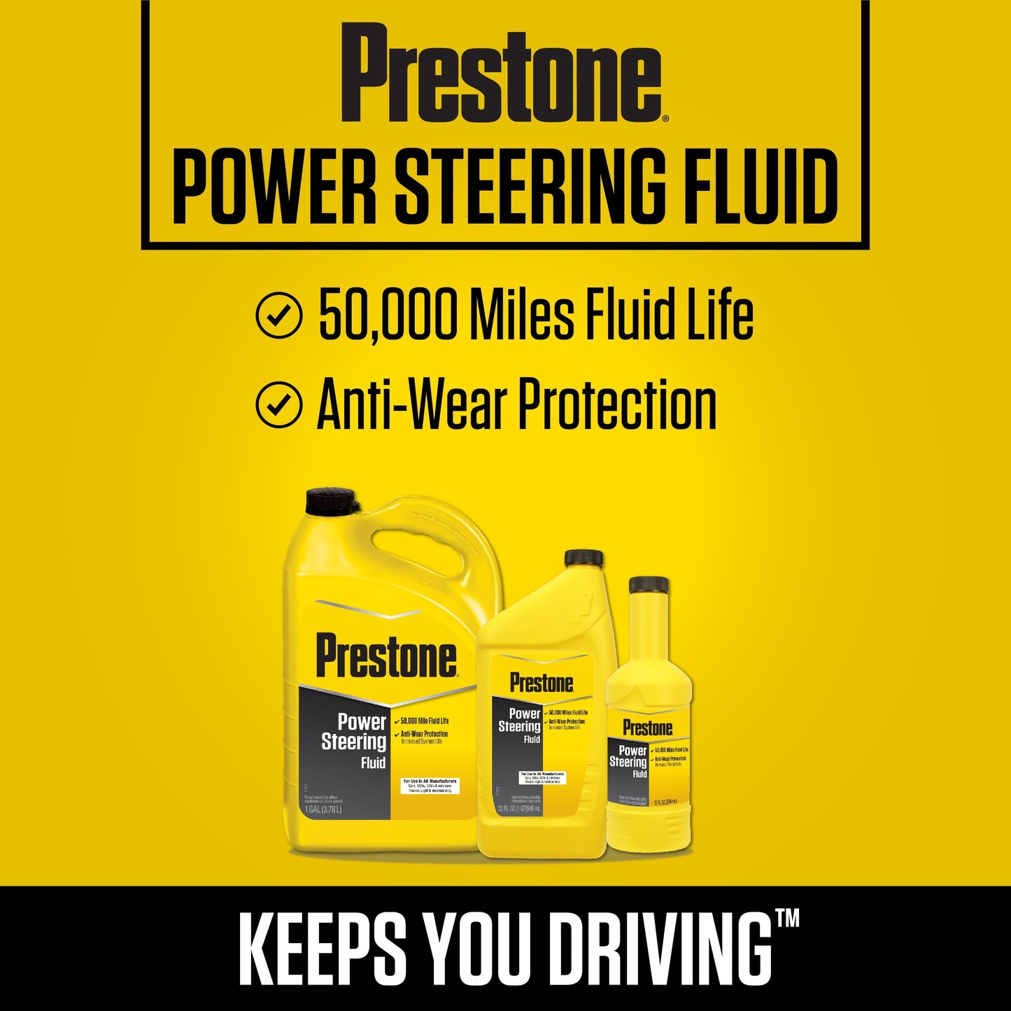 Versatile Prestone Universal Power Steering Fluid, 12 fl oz