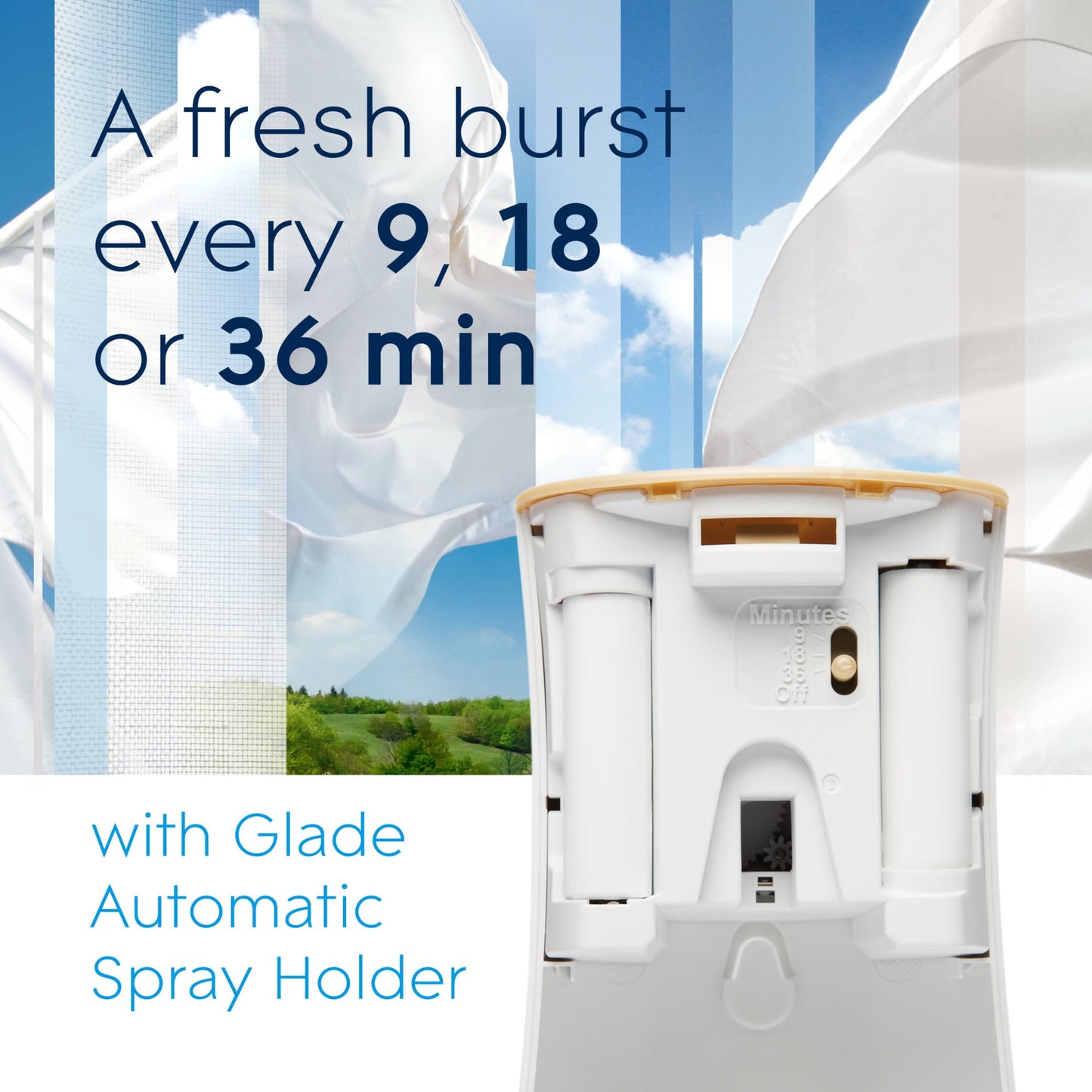 Versatile Glade Automatic Air Freshener Refill Spray Value Pack, Clean Linen, 2 Count