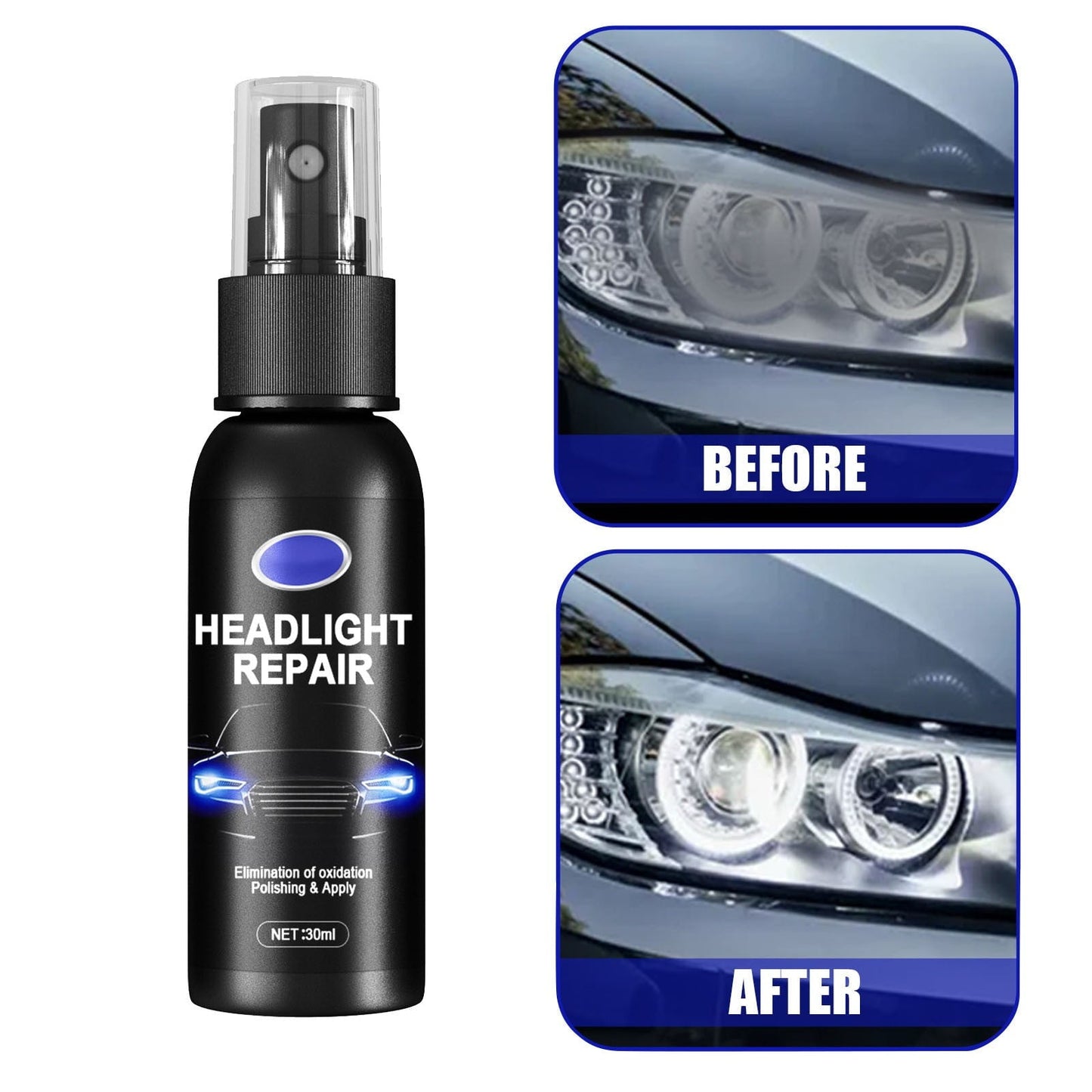 Versatile CLZOUD Car Care Repair 1 Bottle of Headlight Spray Car Headlight Scratch Agent Polishing Lampshade Headlight Kit Liquid Polish Renewals 30ml