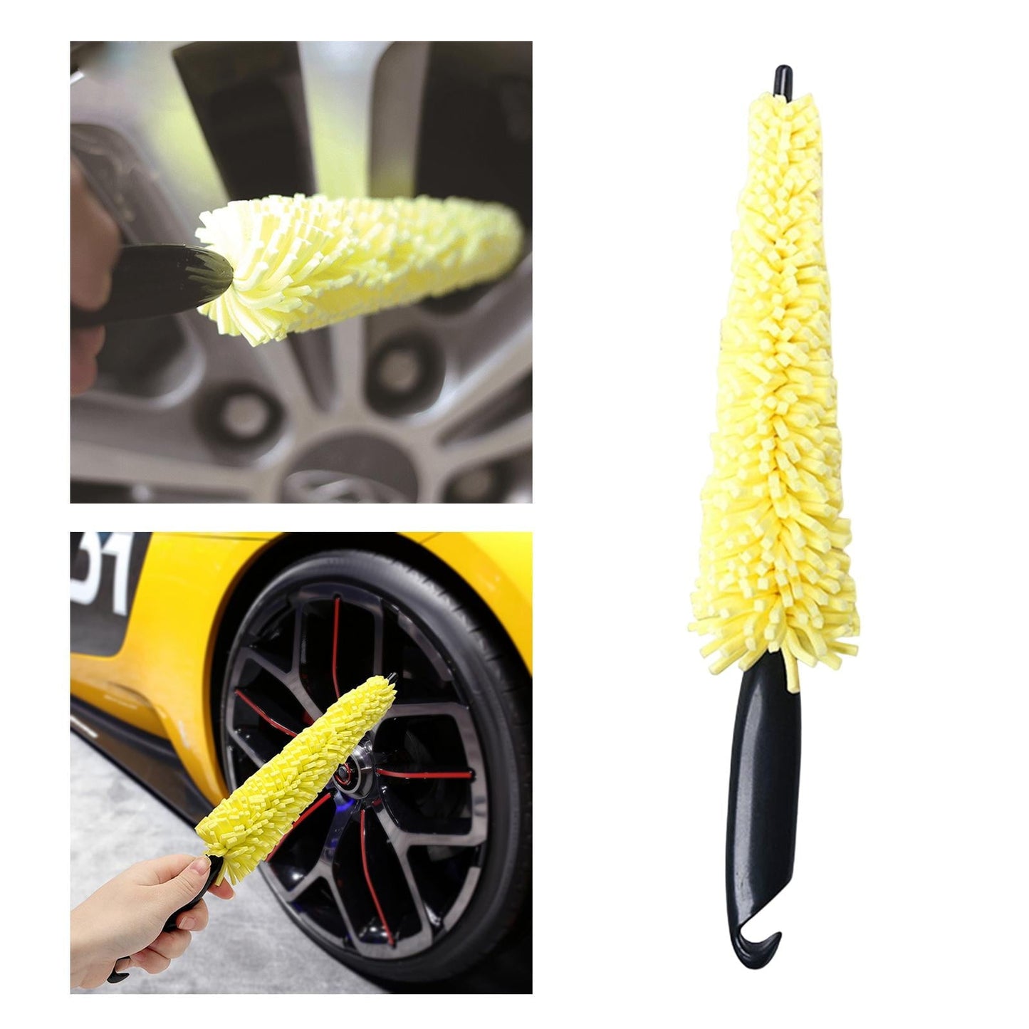 Versatile Car Wheel Tire Rim Brush, Rim Scrubber Supplies Cleaner Car Wash Equipment Cleaning Tools Duster Car Accessories for SUV Car Motorcycle