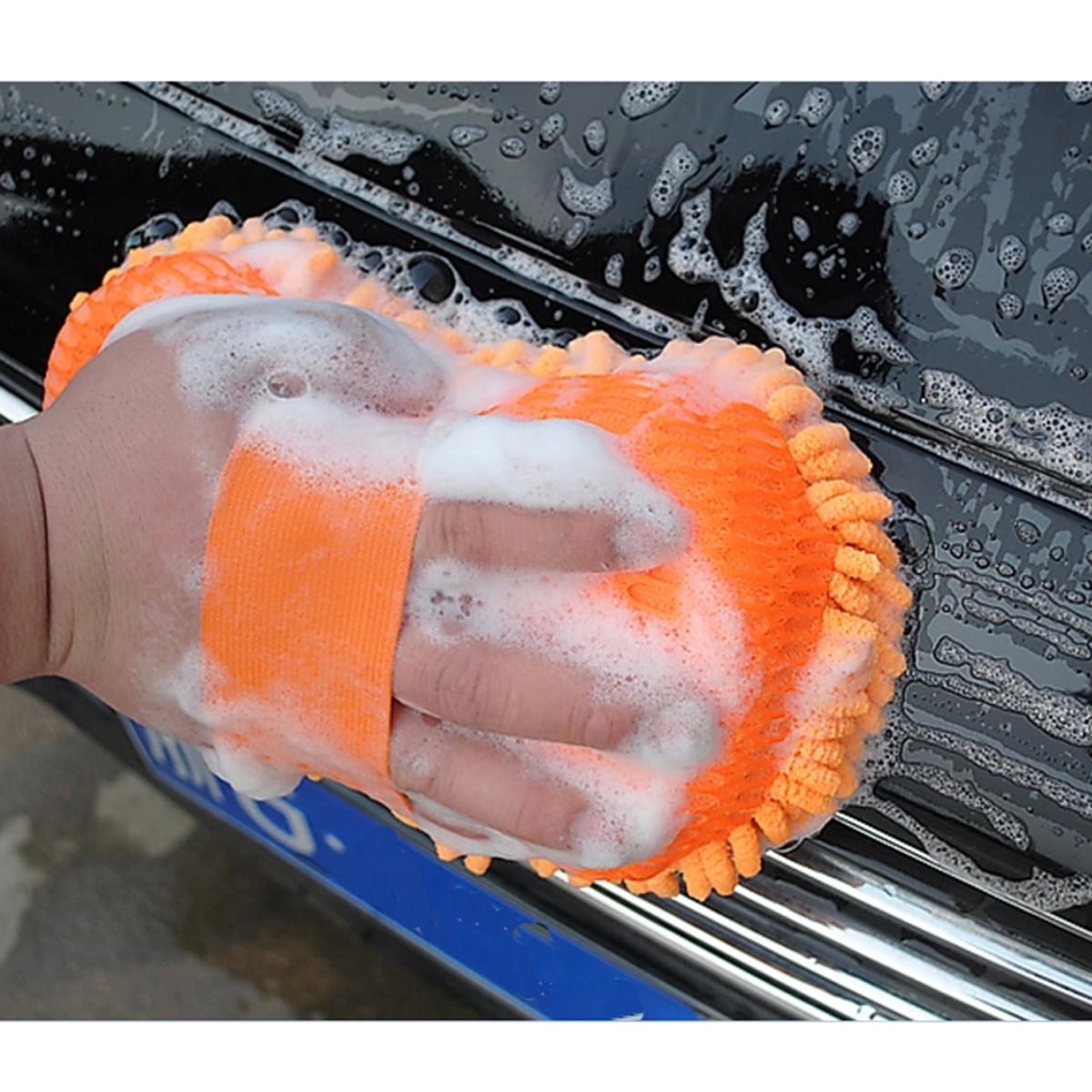 Classic AUTOOL Car Wash Chenille Microfiber, Firwood Scratch Free Car Wash Sponge Highly Absorbent with Handle Strap