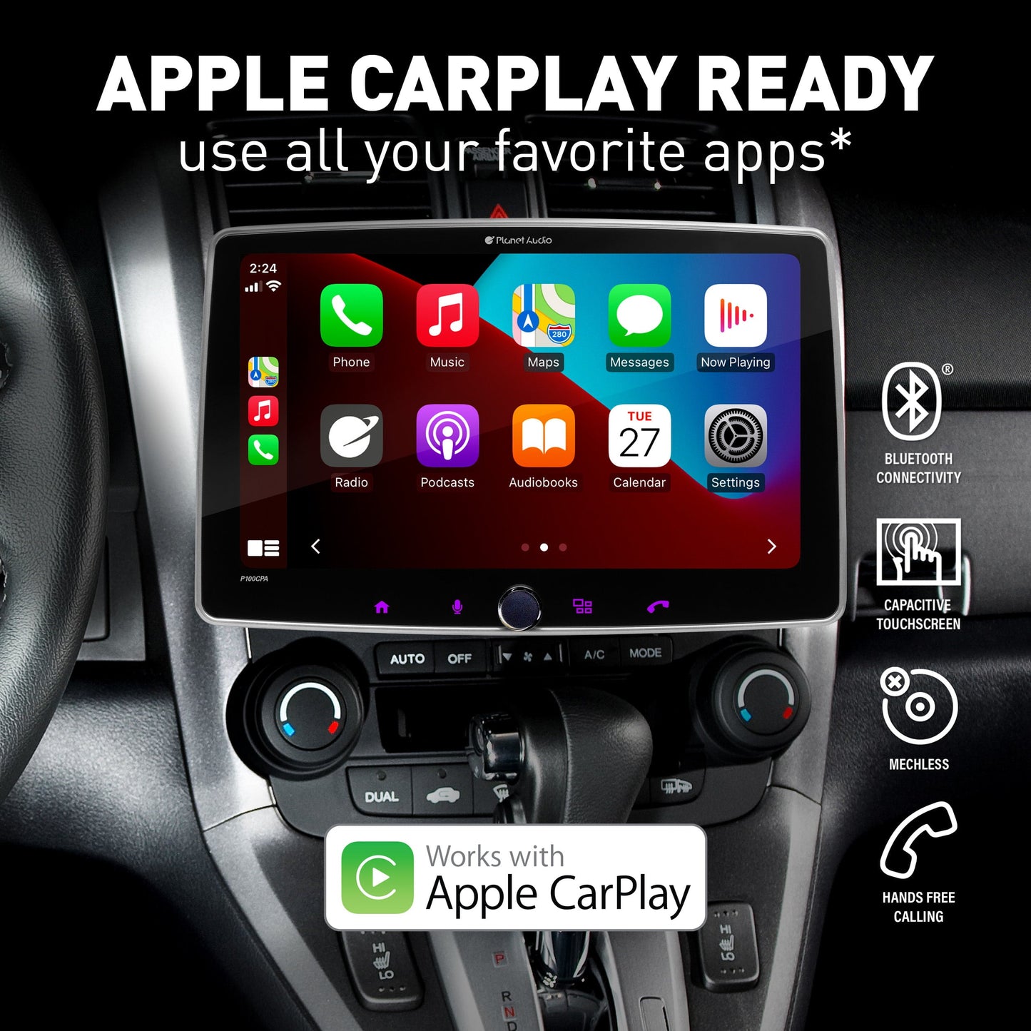 Versatile Planet Audio P100CPAC Apple CarPlay Android Auto Car Audio Stereo System