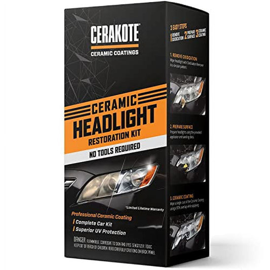 Versatile Ceramic Headlight Restoration Kit - Guaranteed To Last As Long As You Own Your Vehicle - Brings Headlights Back To Like New Condition - 3 Easy Steps - No Power Tools Required