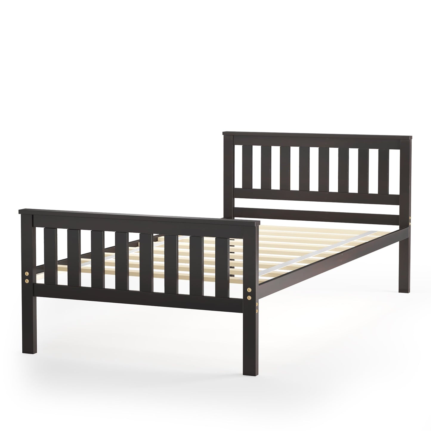 Versatile Costway Twin Wood Platform Bed with Headboard and Footboard Mattress Foundation