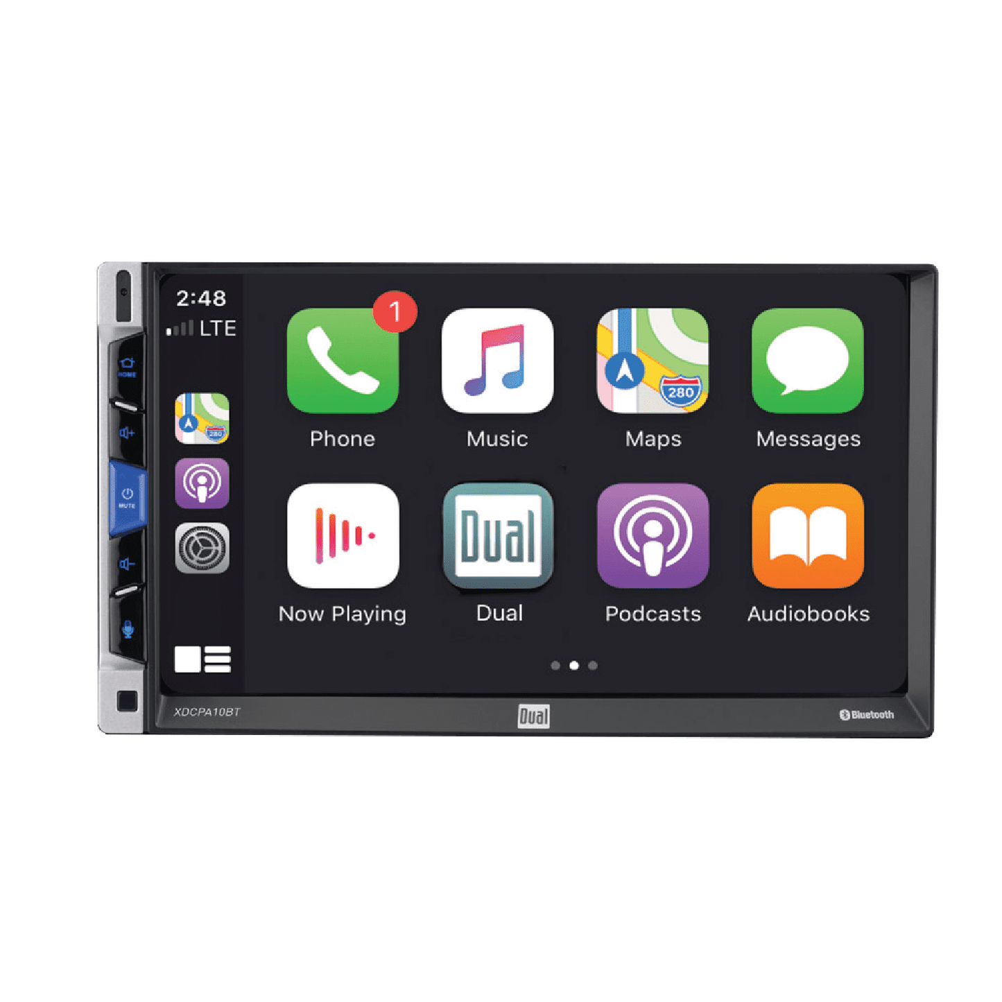 Versatile Dual Electronics XDCPA10BT 7 Inch Double DIN Car Stereo, Certified Apple CarPlay Android