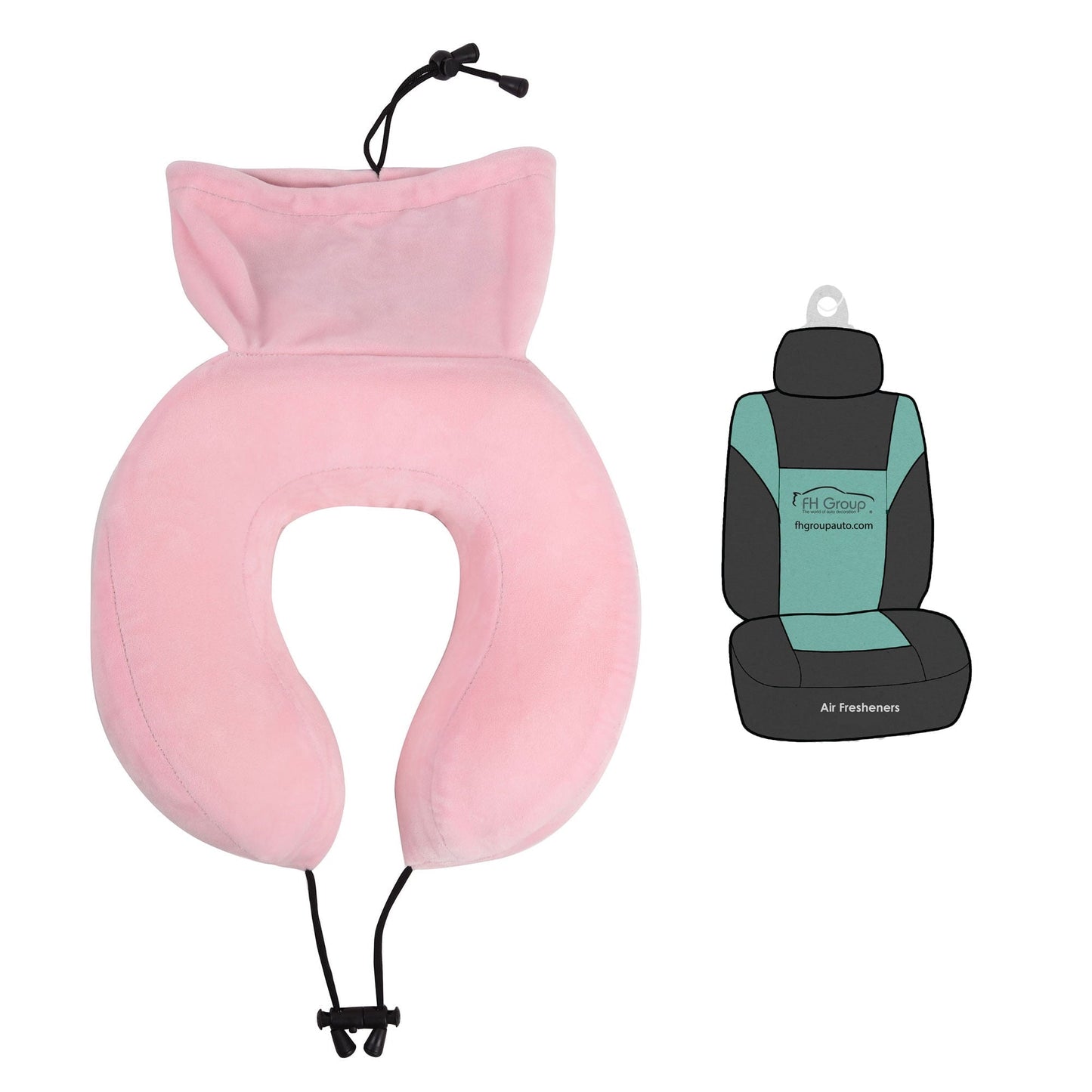 Versatile FH Group AFFH1010BABYPINK Comfort 12 in. Memory Foam Travel Neck Pillow 0.86 lb. w. Air Freshener