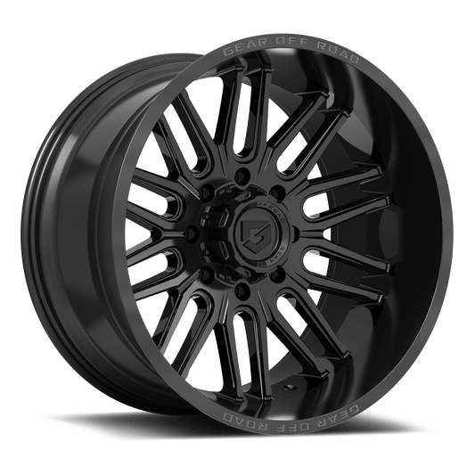 Versatile Gear Off Road 766B 766B-2128944 20X12 8X180 (-44) G/A 766B (HB 124.3) Gloss Black w/Lip Logo A261003