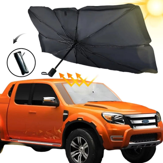 Versatile Home Times Windshield Sun Shade,Summer Foldable Umbrella Car Sun Shade Cover for Car Front Window (Heat Insulation Protection),Trucks/Cars/Auto Windshield Covers  (57*31'',Large,Silver)