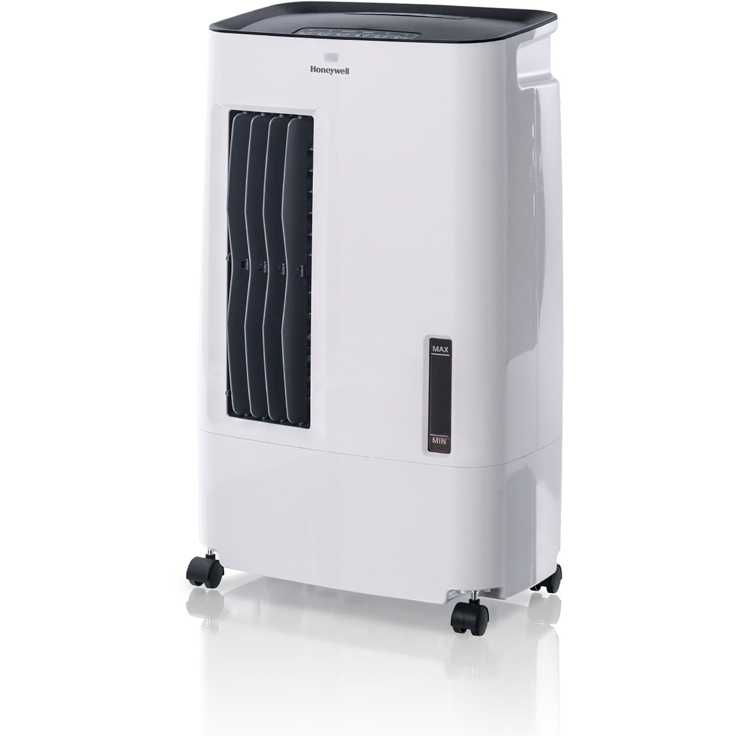 Versatile Honeywell 176 CFM Indoor Evaporative Air Cooler (Swamp Cooler) with Remote Control in White/Gray