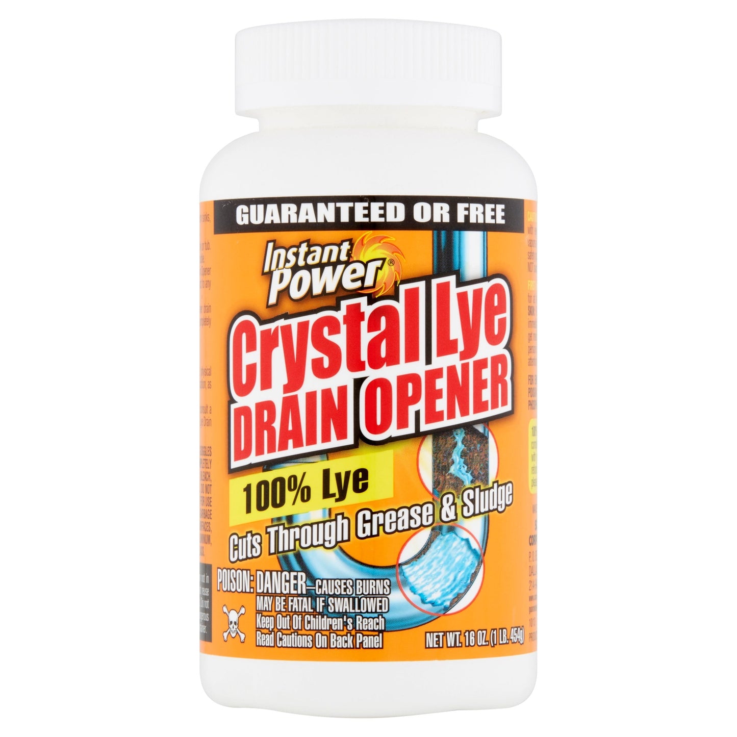 Versatile Instant Power Crystal Lye Drain Opener, 16 oz